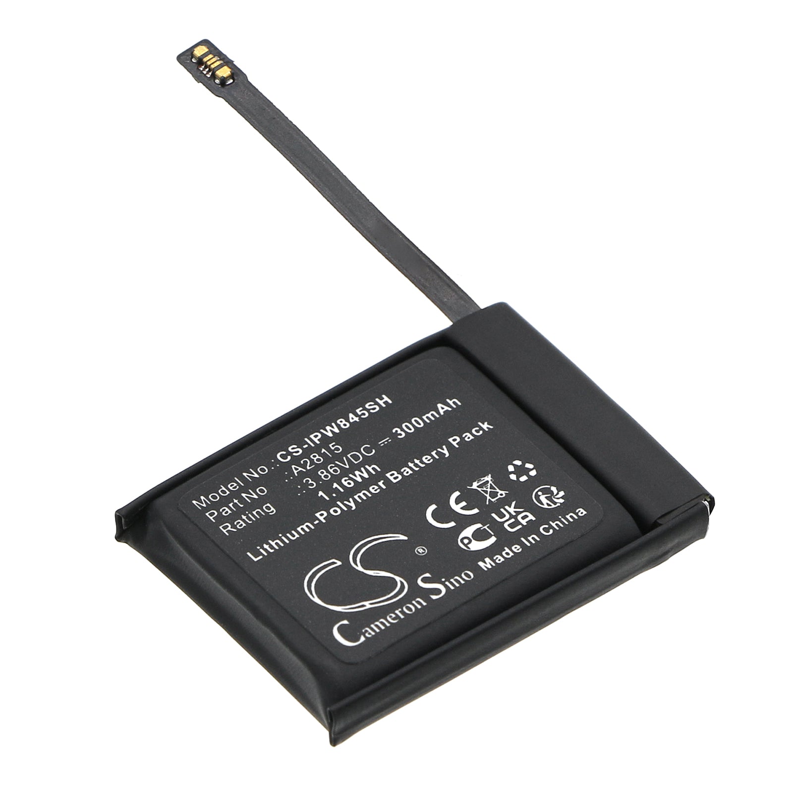 Li-Polymer, Smartwatch Battery fits Apple Watch Series S8 45mm, 3.86V, 300mAh Smartwatch Cameron Sino Technology Limited