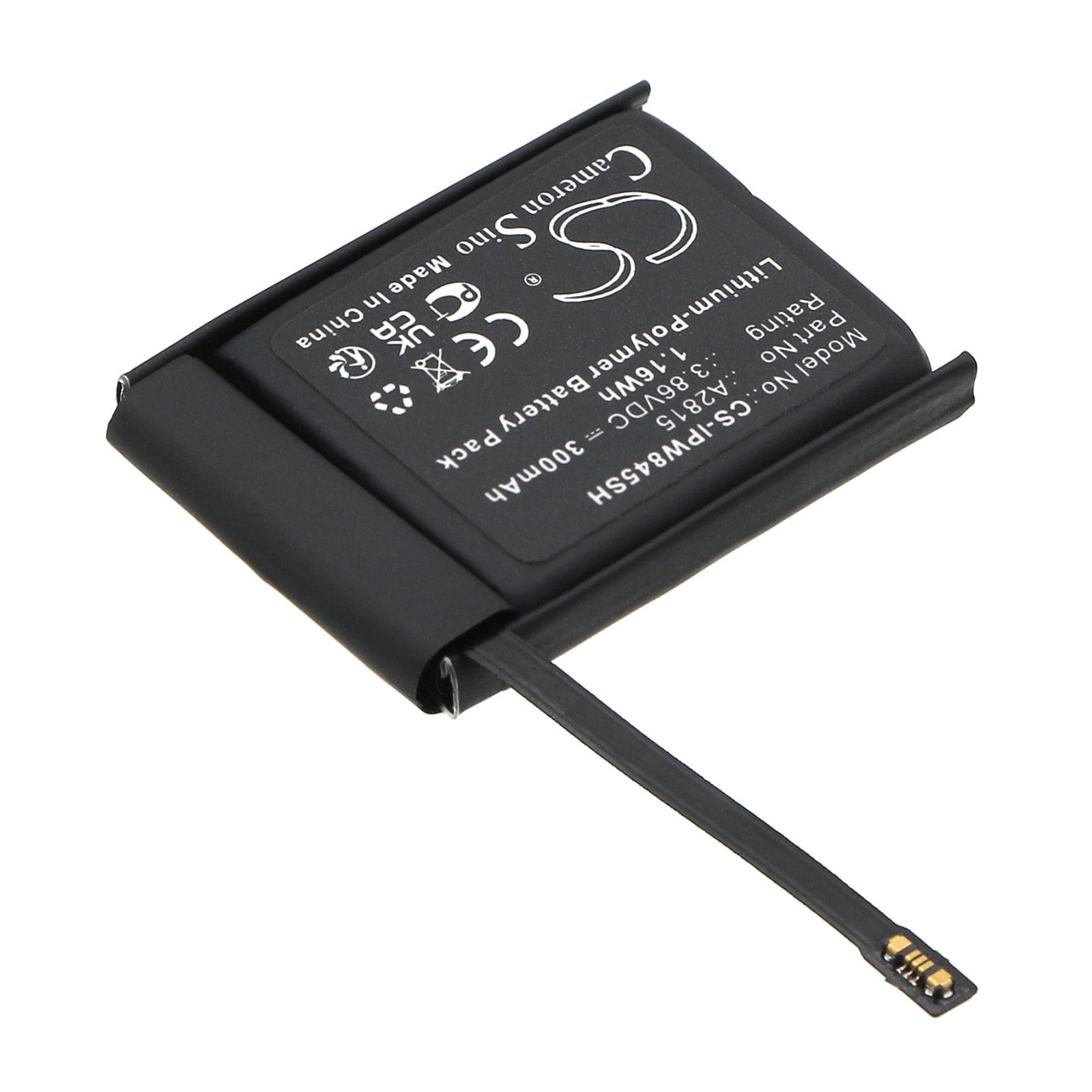 Li-Polymer, Smartwatch Battery fits Apple Watch Series S8 45mm, 3.86V, 300mAh Smartwatch Cameron Sino Technology Limited