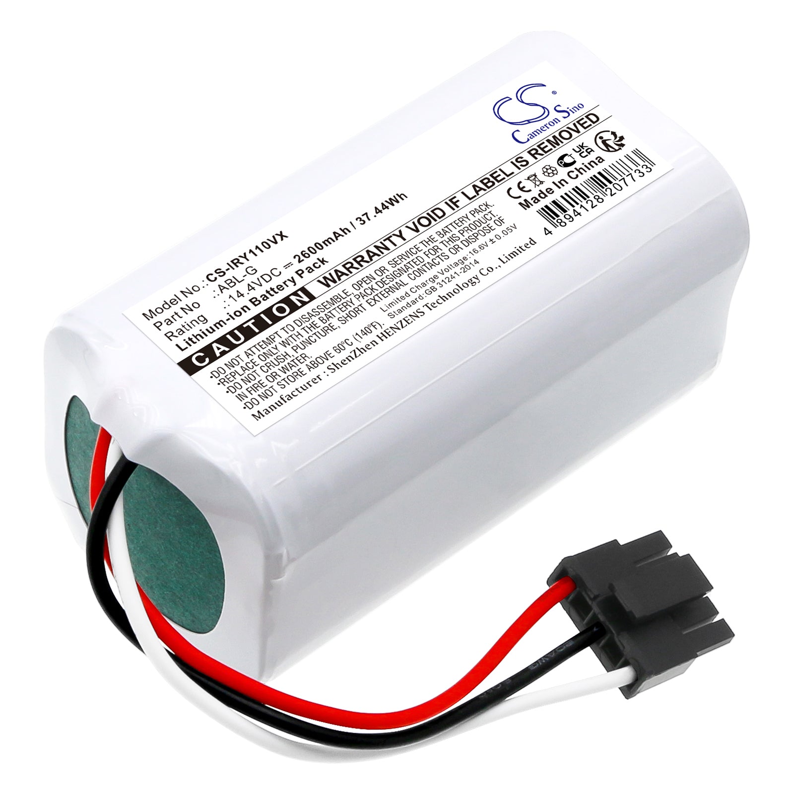 Li-ion, Vacuum Battery fits Irobot Roomba Combo Essential, Roomba Combo Essential Vacuum , 14.4V, 2600mAh Vacuum Cameron Sino Technology Limited