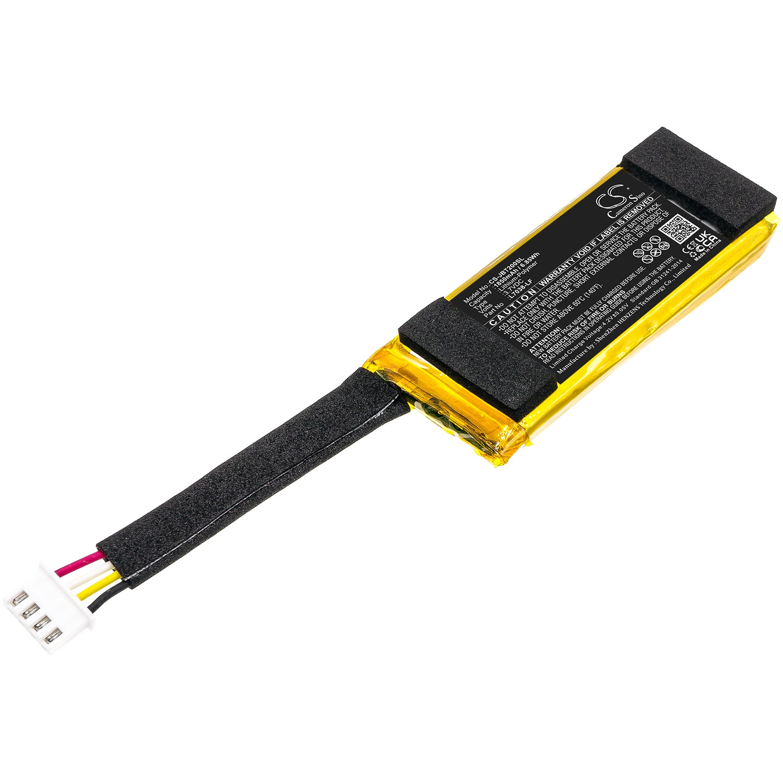 Li-Polymer, Speaker Battery fits Jbl Am0304, Tuner, 3.7V, 1850mAh Speaker Cameron Sino Technology Limited
