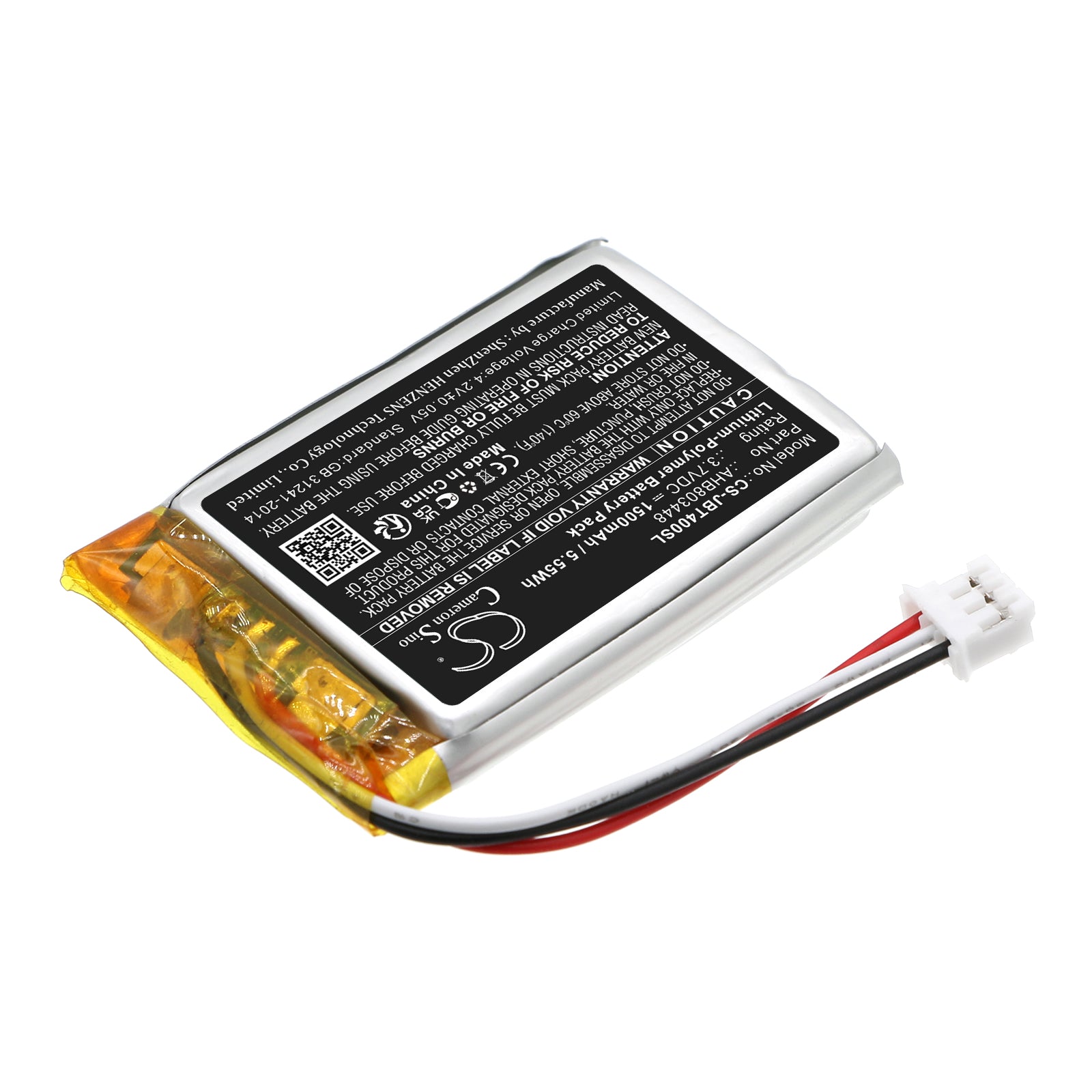 Li-Polymer, Speaker Battery fits Jbl Tuner 3, 3.7V, 1500mAh Speaker Cameron Sino Technology Limited