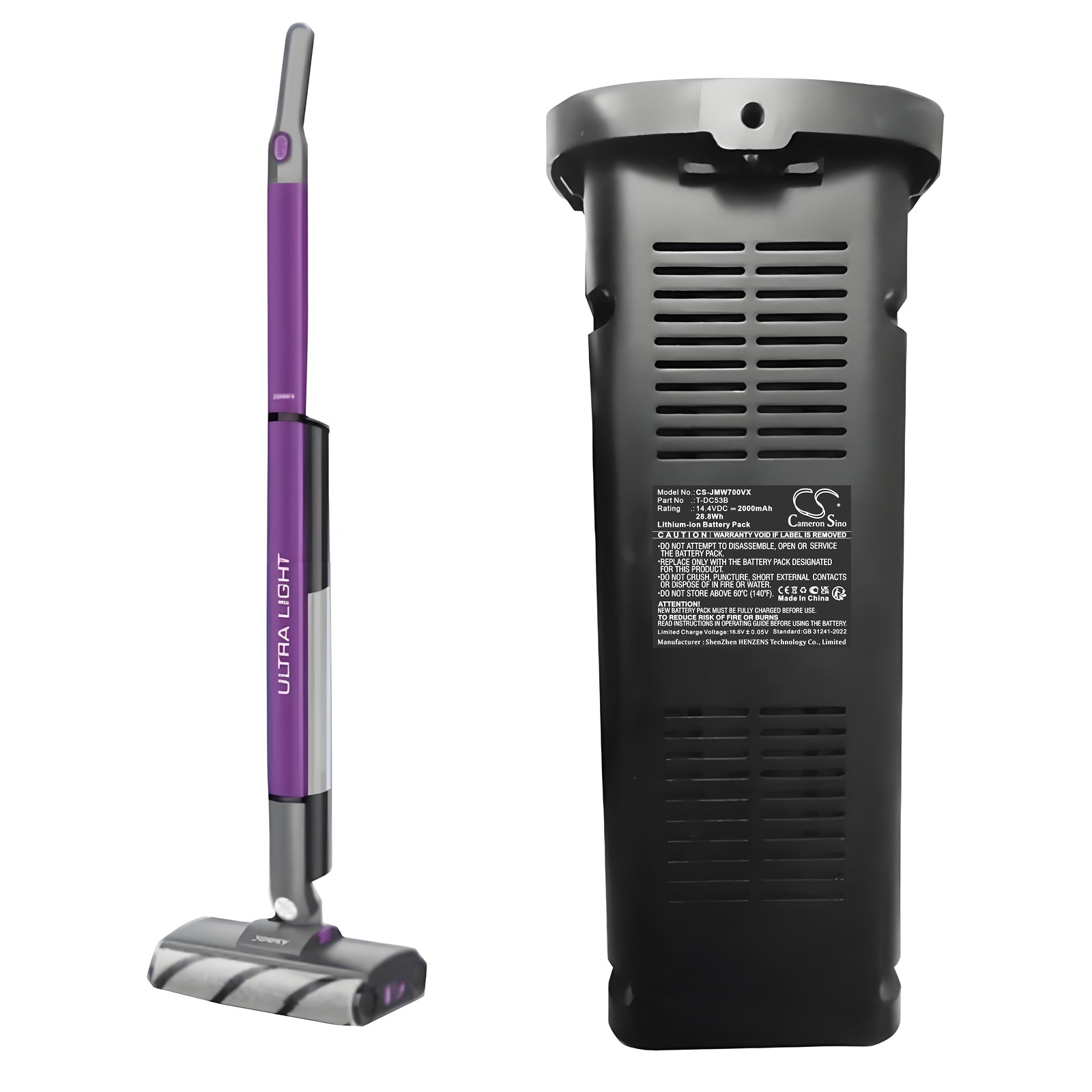 14.4V, Li-ion, 2000mAh, Battery fits Jimmy SF301, W7, 28.8Wh Vacuum Cameron Sino Technology Limited