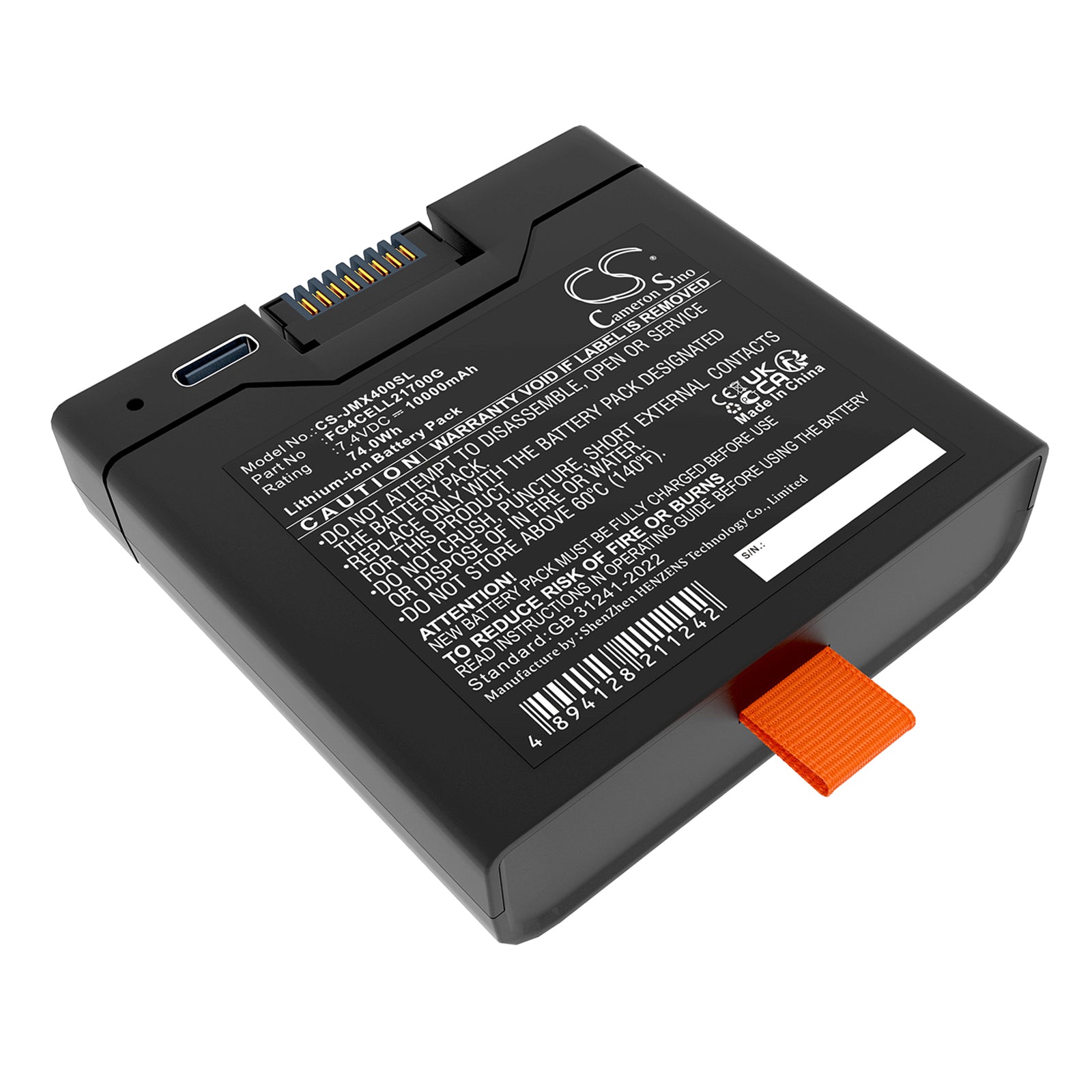 7.4V, Li-ion, 10000mAh, Battery fits JBL PartyBox Club 320, PartyBox Stage 320, 74Wh Speaker Cameron Sino Technology Limited