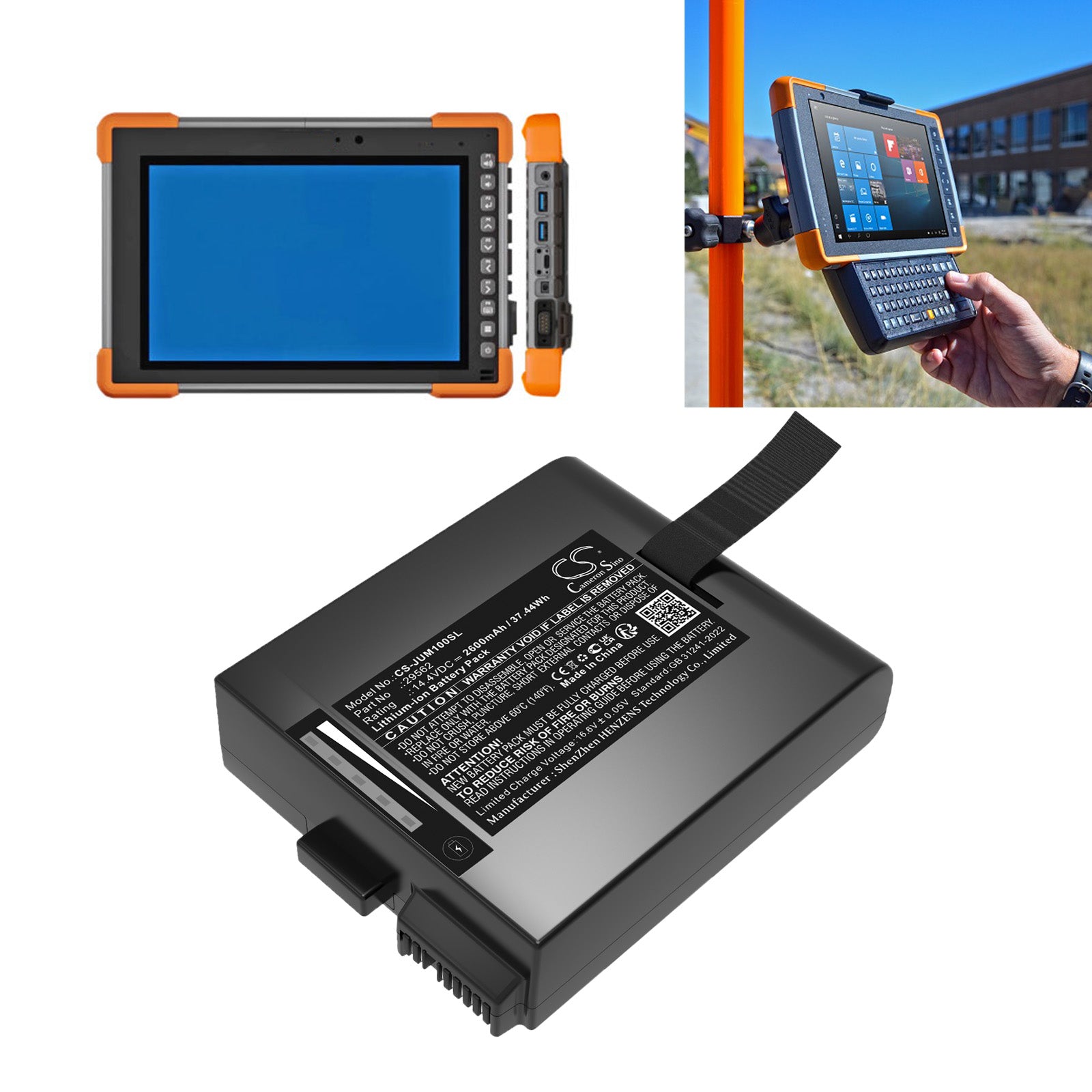 14.4V, Li-ion, 2600mAh, Battery fits Juniper Mesa Pro, Mesa Pro 10", 37.44Wh Equipment, Survey, Test Cameron Sino Technology Limited