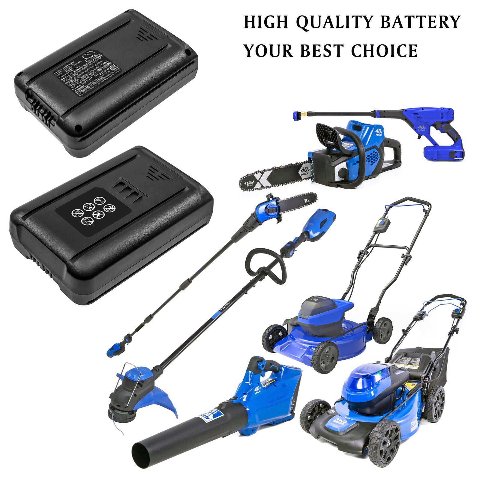 40V, Li-ion, 6000mAh, Battery fits Kobalt 16 inch mower KM-1640-06, 19 inch mower KM 4040-06, 240Wh Power Tools Cameron Sino Technology Limited