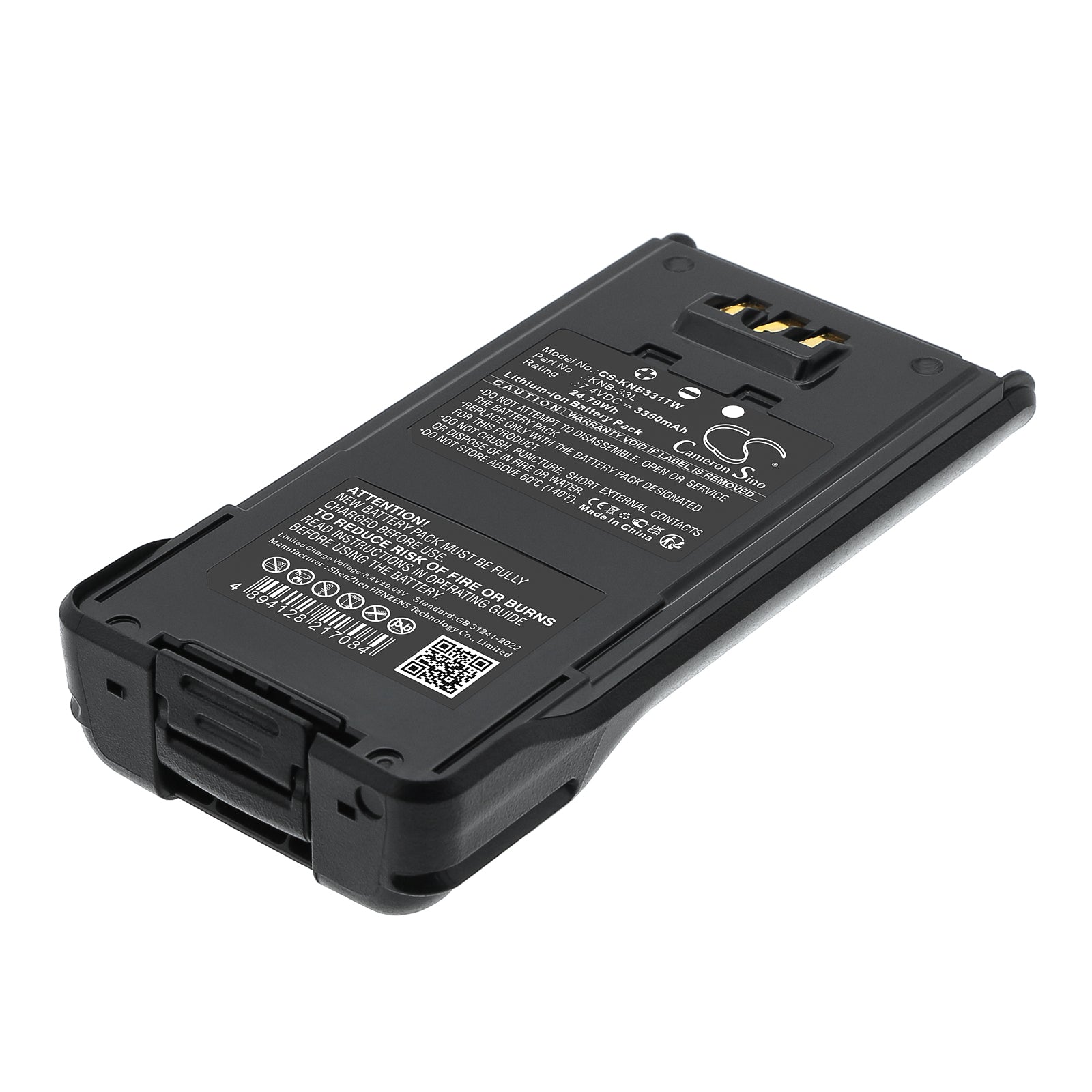 7.4V, Li-ion, 3350mAh, Battery fits Kenwood NX-200S, NX-210, 24.79Wh Two-Way Radio Cameron Sino Technology Limited