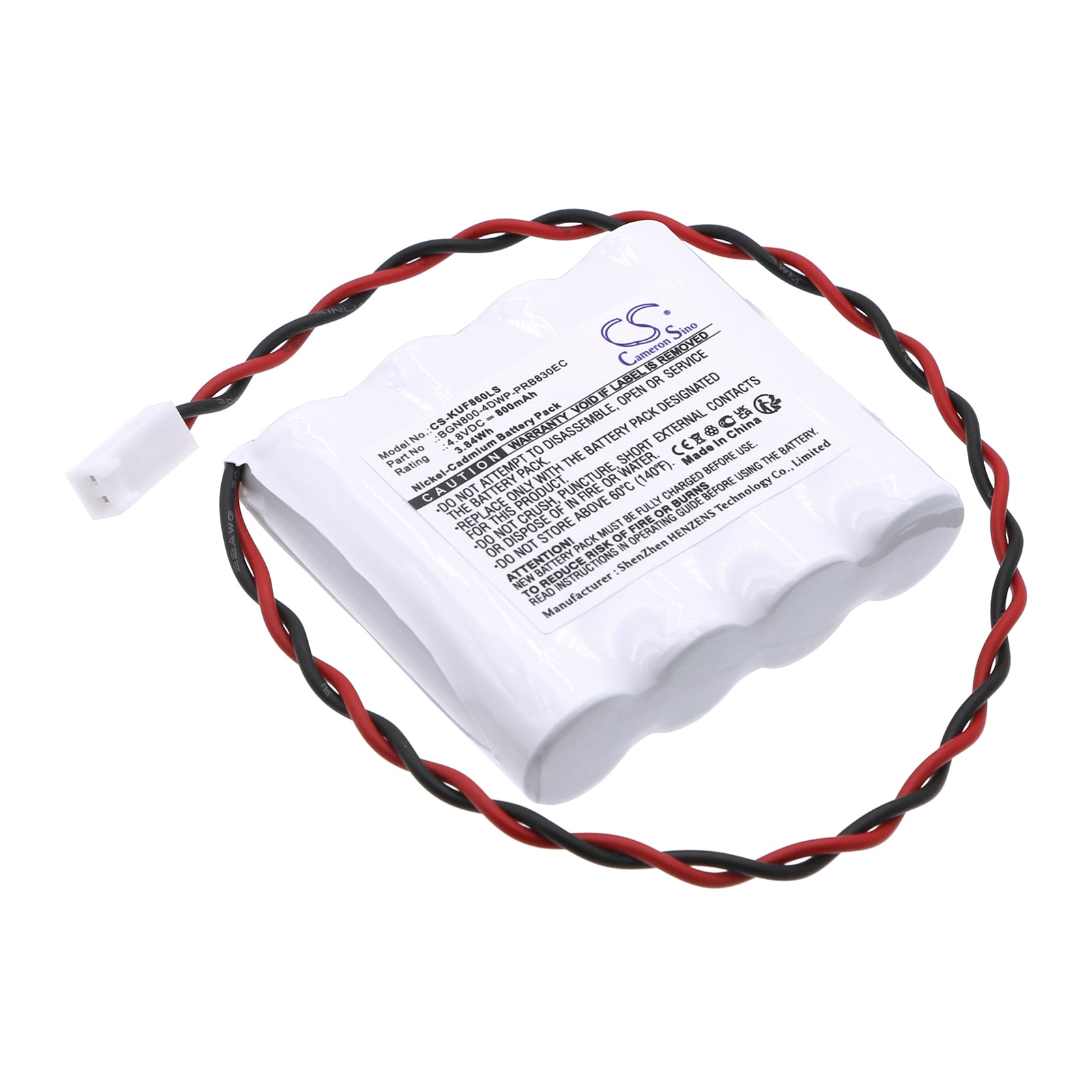 Ni-CD, Emergency Lighting Battery fits Kaufel 850.0060 Aa/4, 4.8V, 800mAh Emergency Lighting Cameron Sino Technology Limited