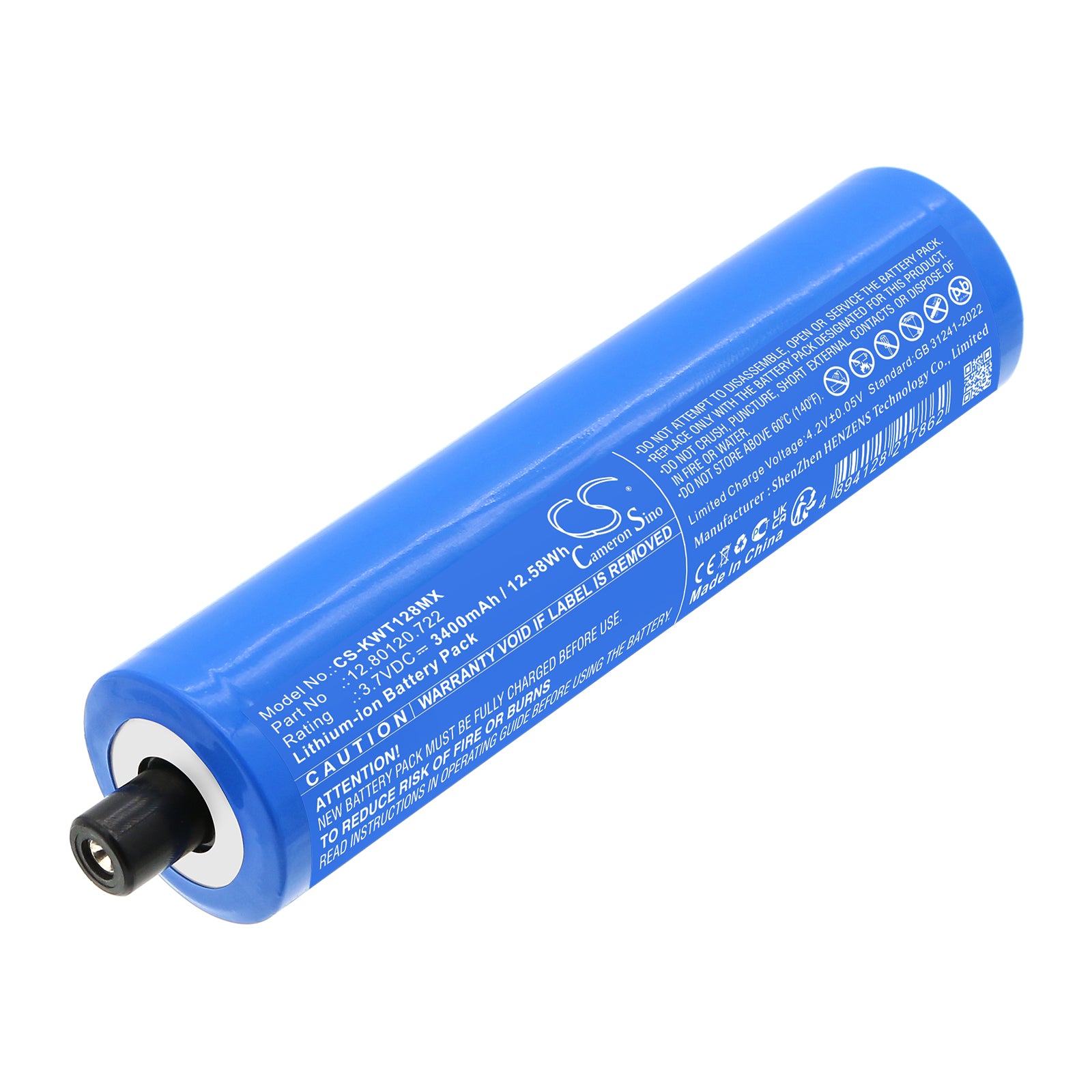 3.7V, Li-ion, 3400mAh, Battery fits KaWe type C, 12.58Wh Medical Cameron Sino Technology Limited