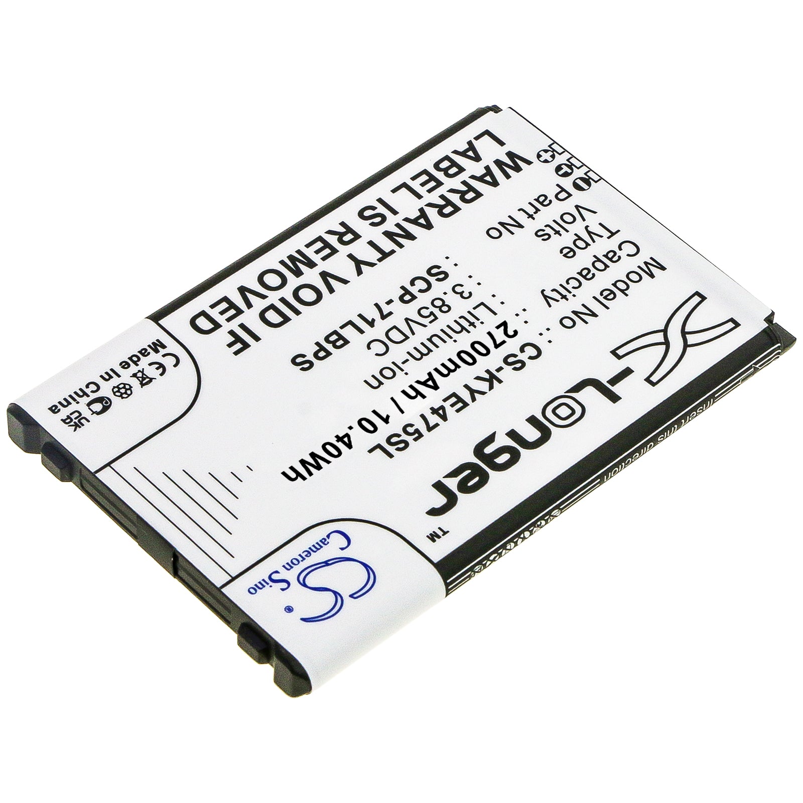 Li-ion, Mobile, SmartPhone Battery fits Kyocera Duratr, E4750, 3.85V, 2700mAh Mobile, SmartPhone Cameron Sino Technology Limited