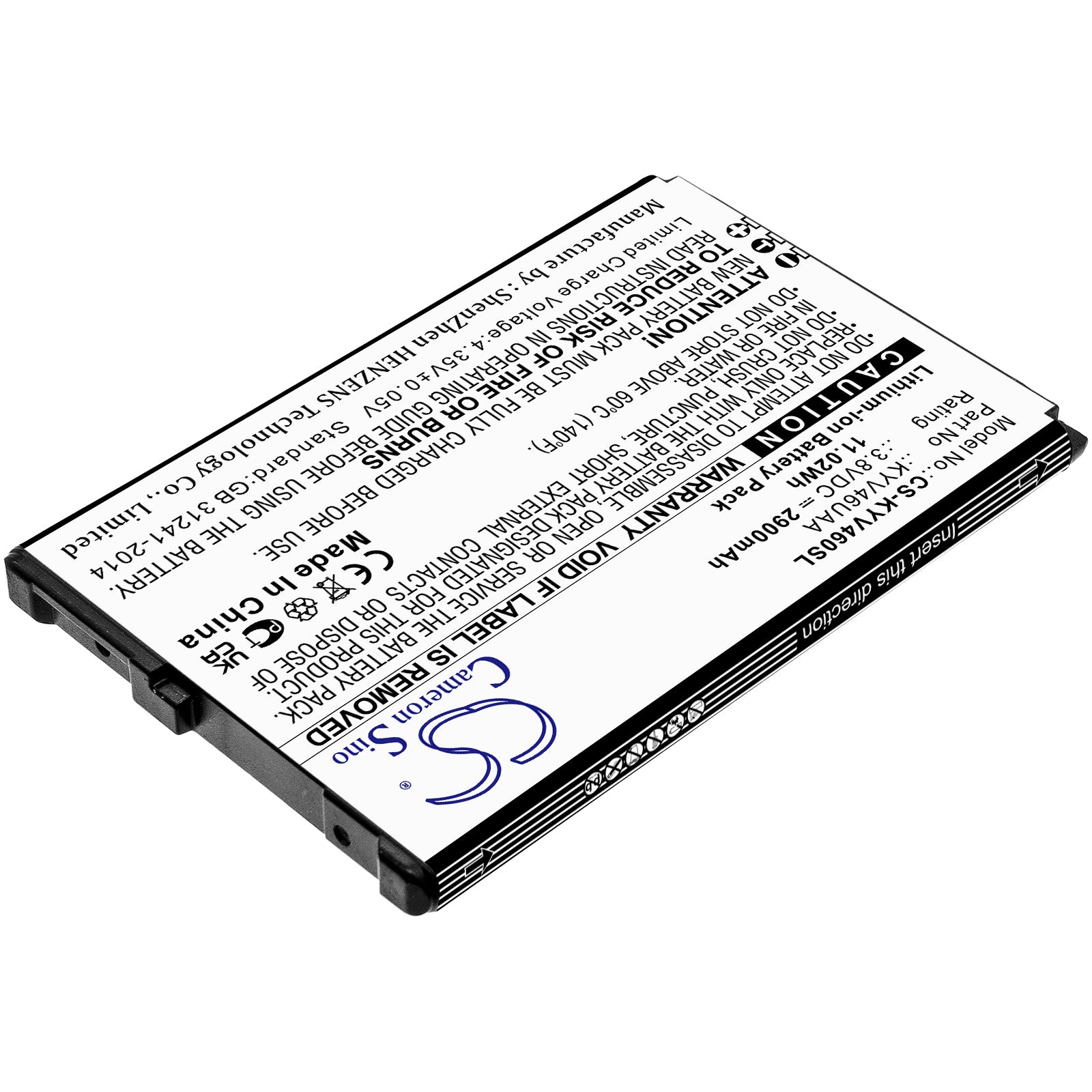 Li-ion, Mobile, SmartPhone Battery fits Kyocera Kyv46, Torque G04, 3.8V, 2900mAh Mobile, SmartPhone Cameron Sino Technology Limited