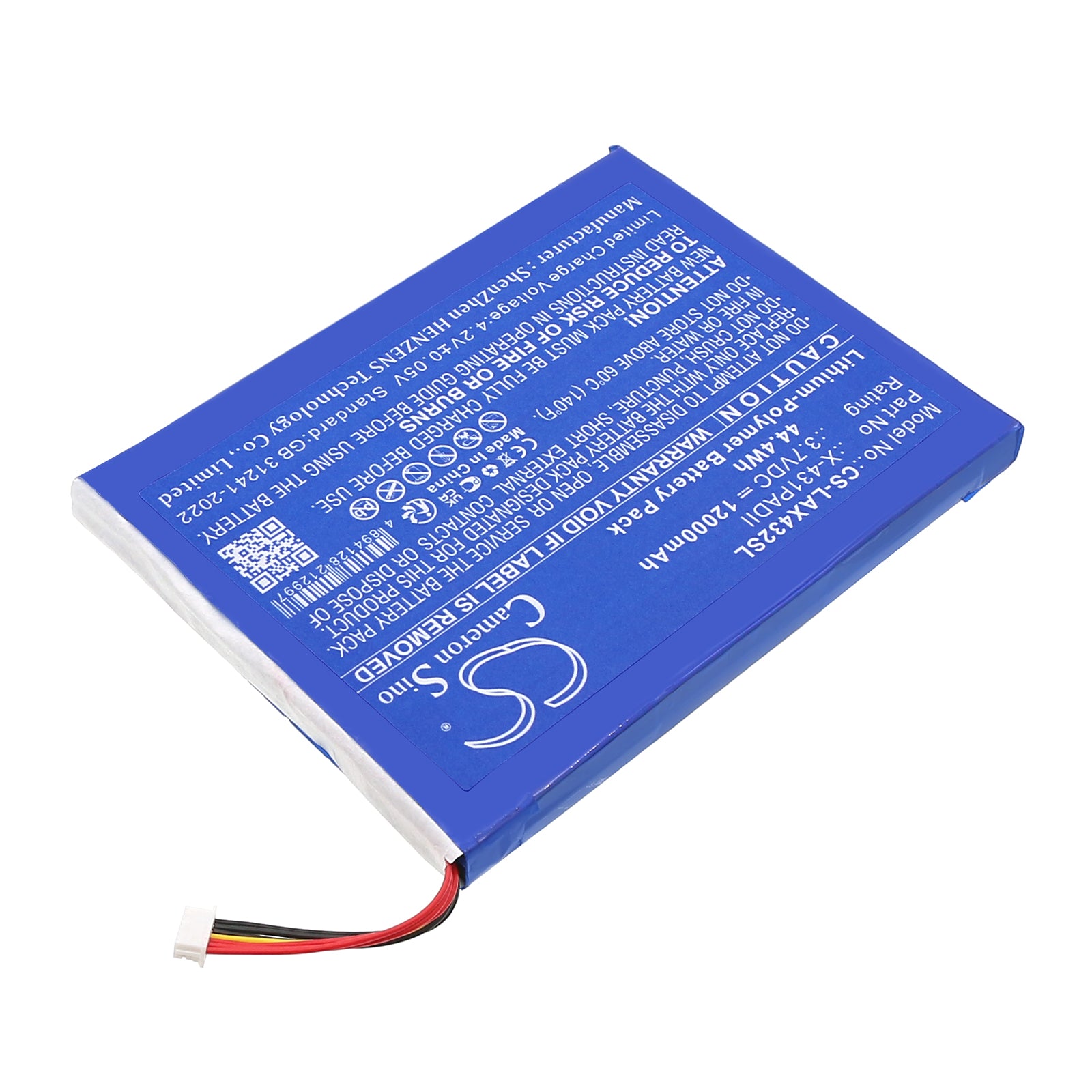 3.7V, Li-Polymer, 12000mAh, Battery fits Launch Diagnostic Scanner X431 Pad 2, Diagnostic Scanner X431 Pad II, 44.4Wh Diagnostic Scanner Cameron Sino Technology Limited