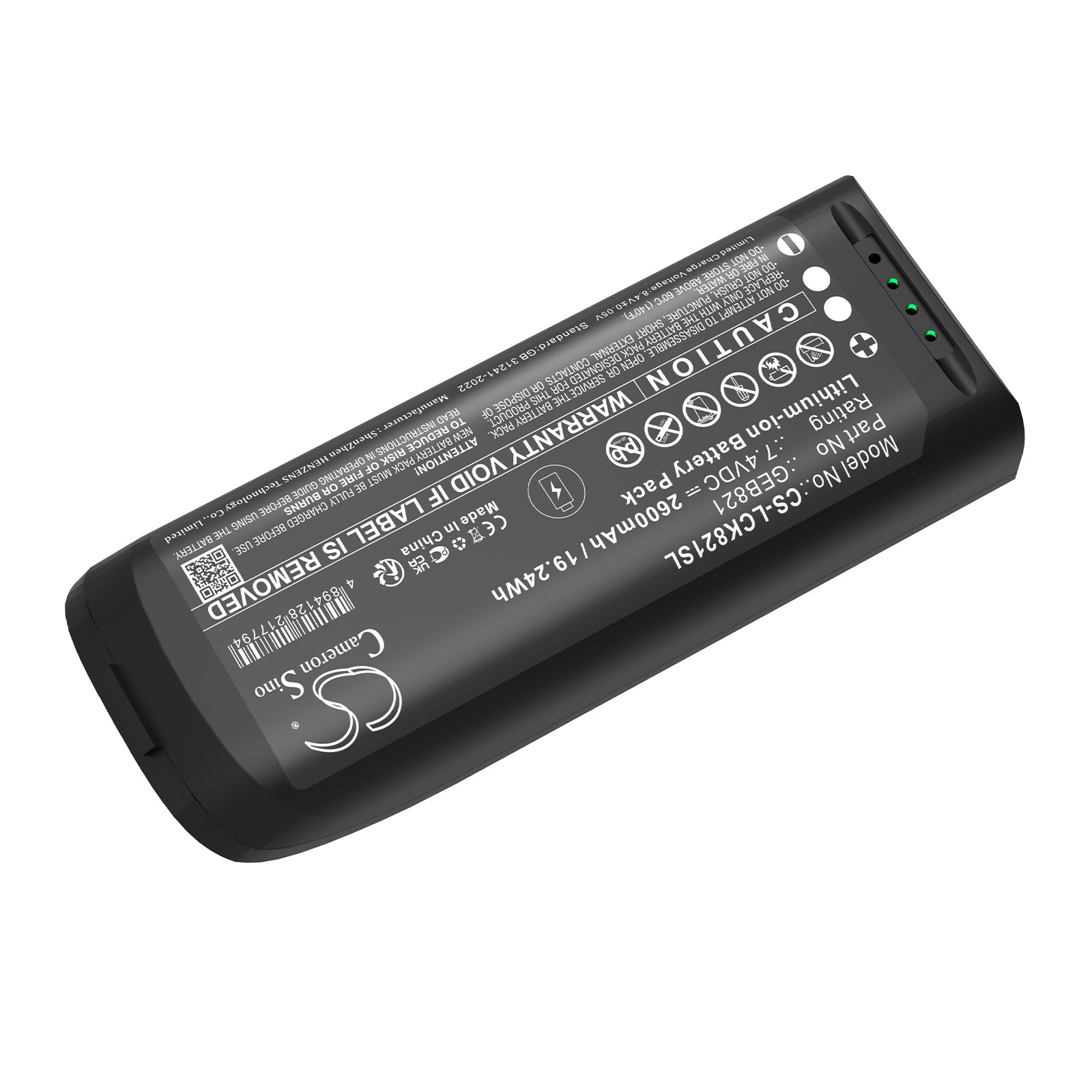 7.4V, Li-ion, 2600mAh, Battery fits Leica BLK2GO, BLK2GO Handheld Imaging Laser Scanner, 19.24Wh Equipment, Survey, Test Cameron Sino Technology Limited