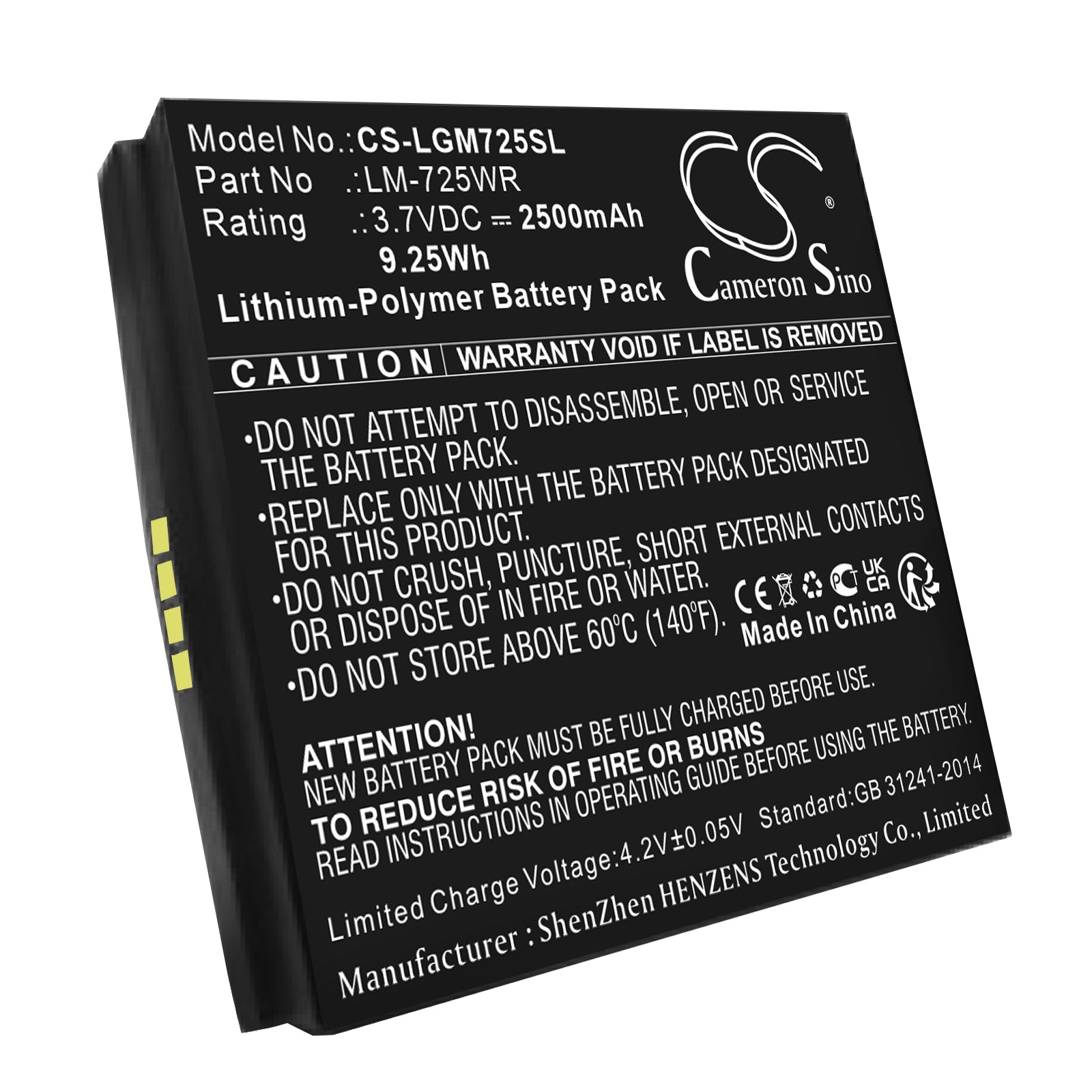 Li-Polymer, Hotspot Battery fits Lg Innotek Mobile Router, 3.7V, 2500mAh Hotspot Cameron Sino Technology Limited