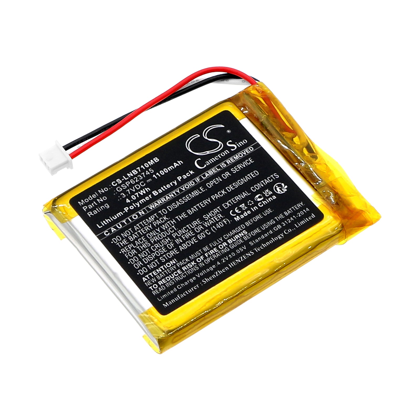 Li-Polymer, BabyPhone Battery fits Lionelo Babyline 7.1, 3.7V, 1100mAh BabyPhone Cameron Sino Technology Limited