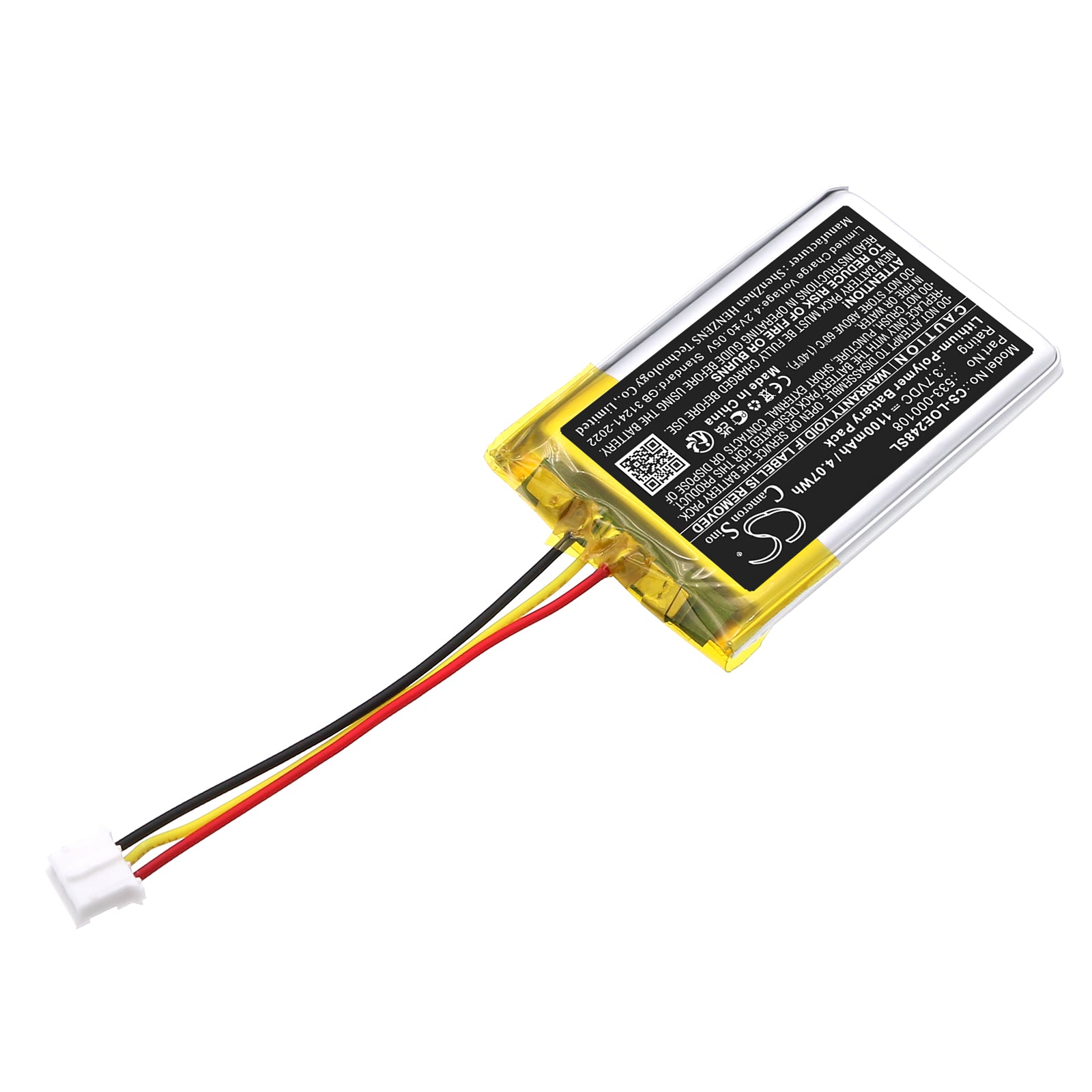 3.7V, Li-Polymer, 1100mAh, Battery fits Logitech 880-000248, 886-000015, 4.07Wh Speaker Cameron Sino Technology Limited