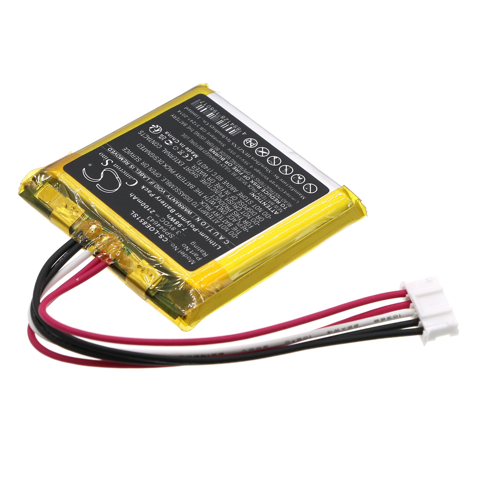 Li-Polymer, Speaker Battery fits Logitech 984-000839, 984-000851, 3.8V, 2100mAh Speaker Cameron Sino Technology Limited
