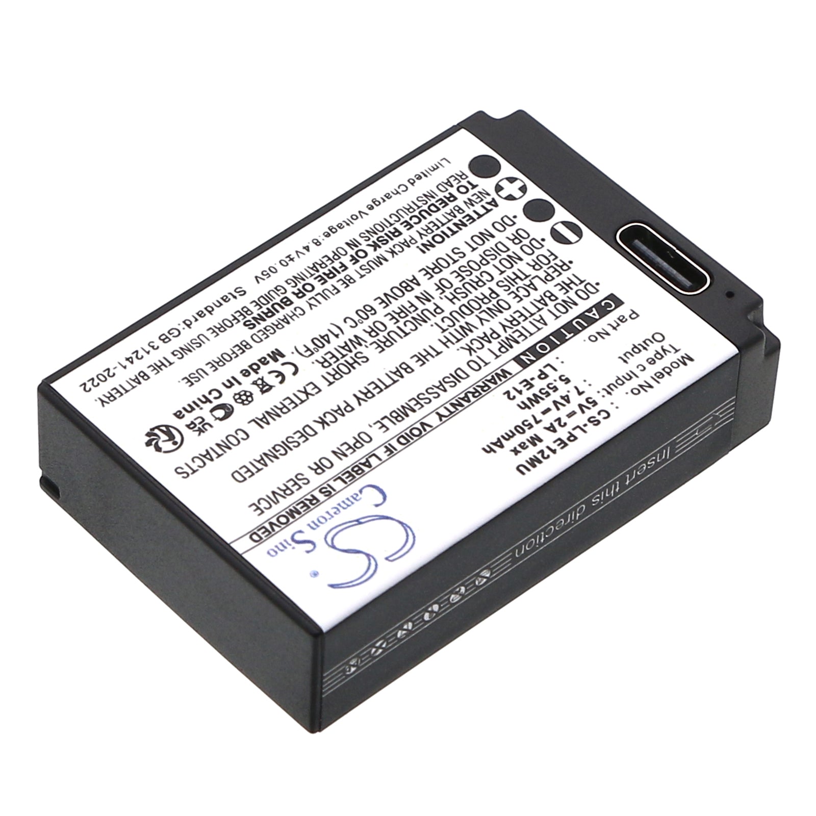 7.4V, Li-ion, 750mAh, Battery fits Canon EOS 100D, EOS Kiss X7, 5.55Wh Camera Cameron Sino Technology Limited
