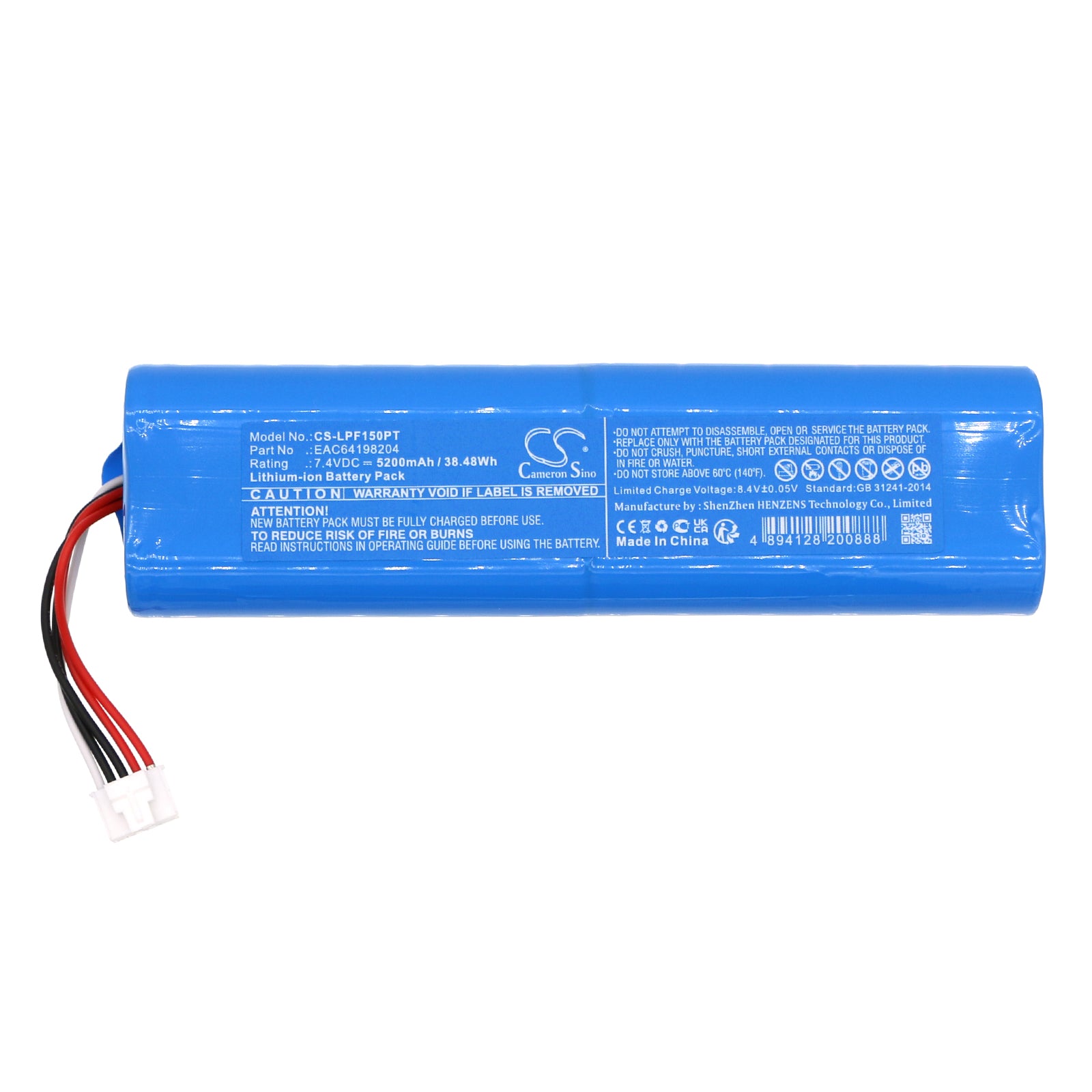 Li-ion, Projector Battery fits Lg Pf50ka, 7.4V, 5200mAh Projector Cameron Sino Technology Limited