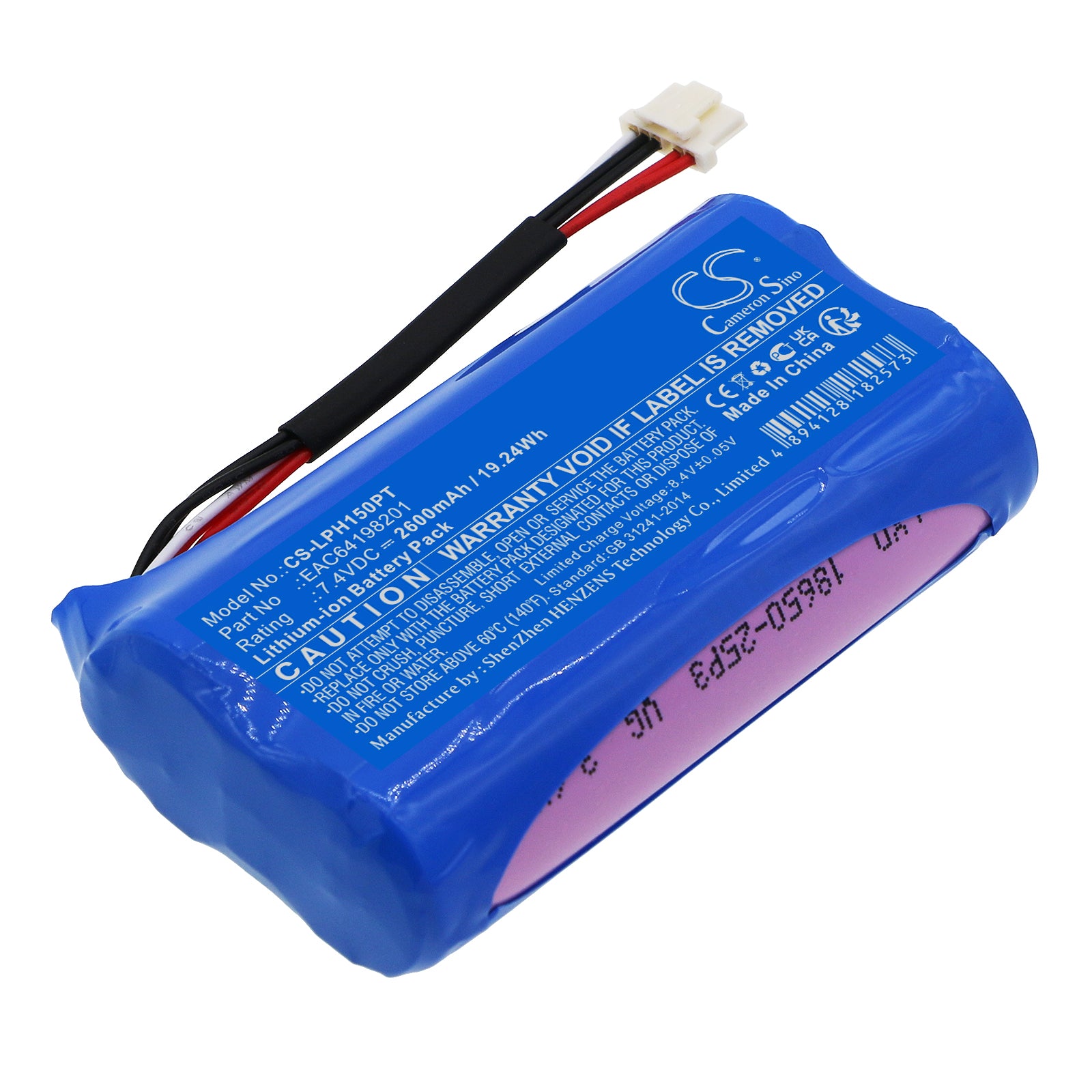 Li-ion, Projector Battery fits Lg Ph150, Ph150g, 7.4V, 2600mAh Projector Cameron Sino Technology Limited