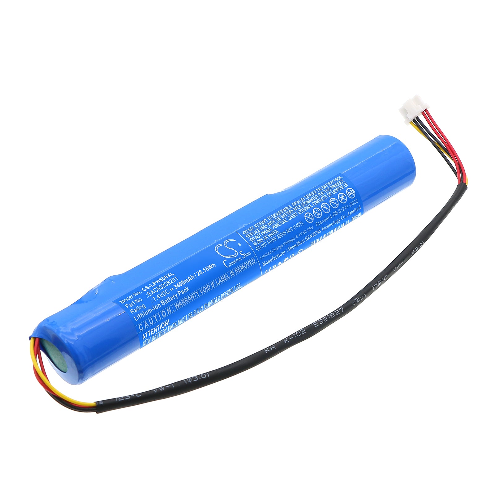 7.4V, Li-ion, 3400mAh, Battery fits LG PH550, 25.16Wh Projector Cameron Sino Technology Limited