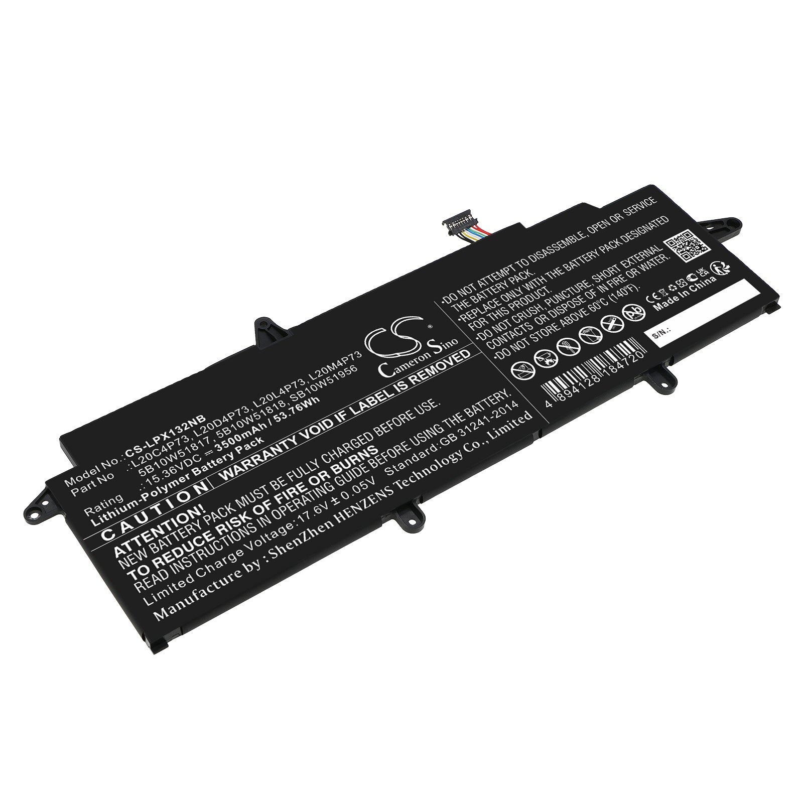 Li-Polymer, Notebook, Laptop Battery fits Lenovo Thinkpad X13 Gen 2(amd)20xh001, Thinkpad X13 Gen 2(amd)20xh001, 15.36V, 3500mAh Notebook, Laptop Cameron Sino Technology Limited