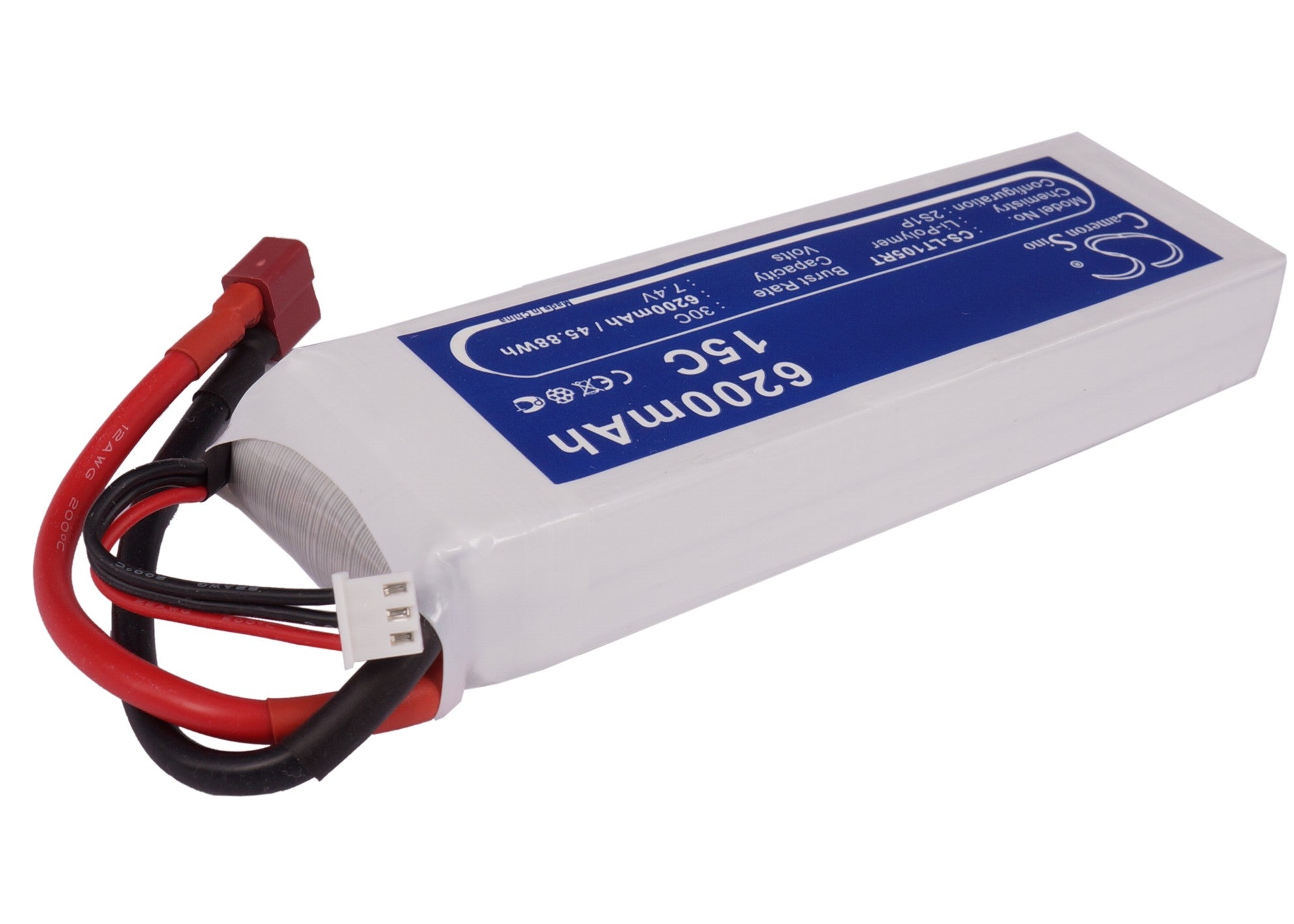 Li-Polymer, RC Battery fits Rc Cs-lt105rt, Rc Cs-lt105rt, 7.4V, 6200mAh RC Cameron Sino Technology Limited