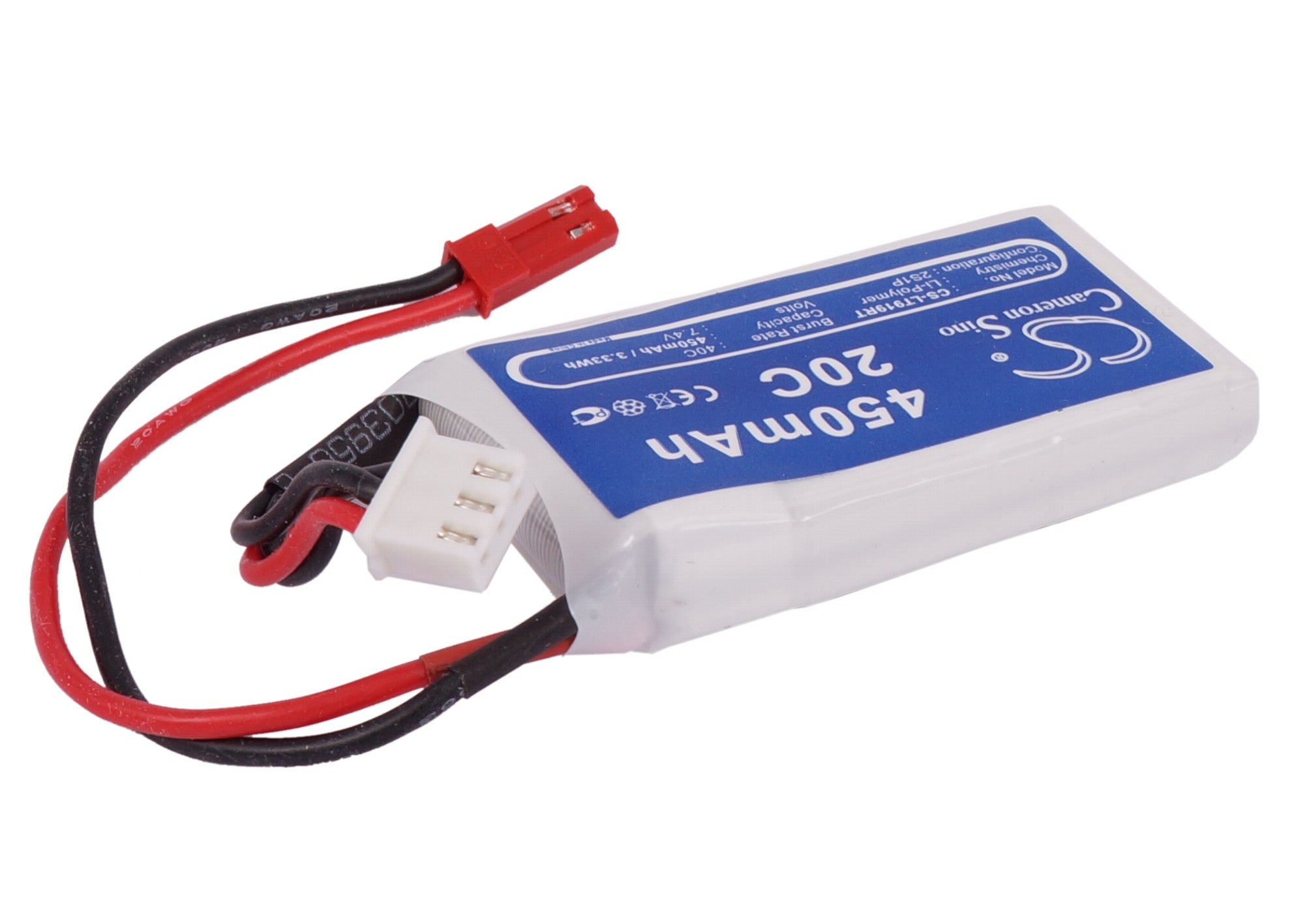 Li-Polymer, RC Battery fits Rc Cs-lt919rt, 7.4V, 450mAh RC Cameron Sino Technology Limited