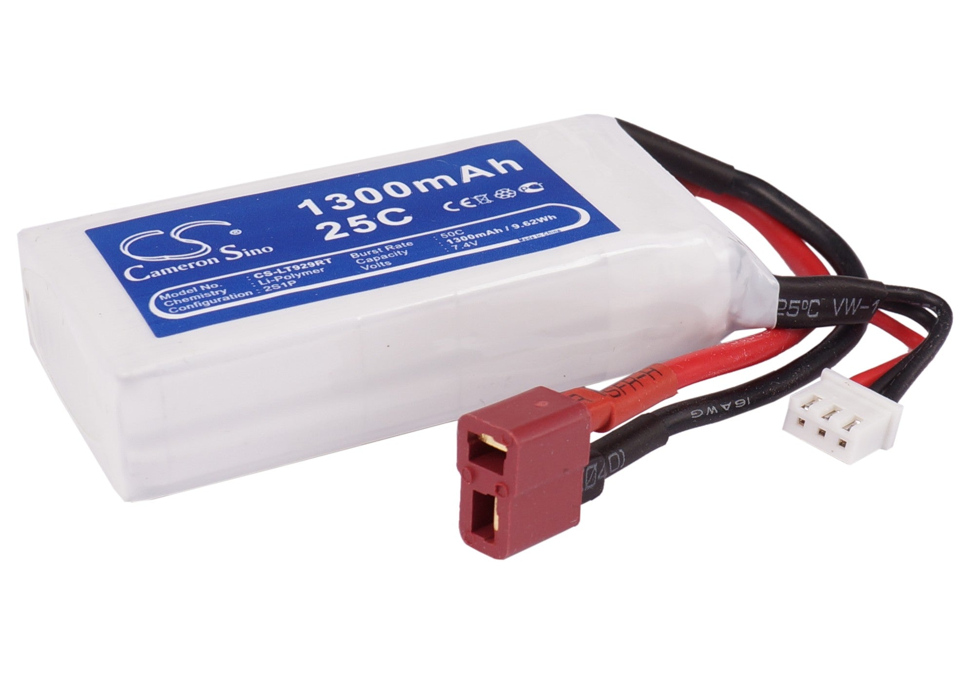 Li-Polymer, RC Battery fits Rc Cs-lt929rt, 7.4V, 1300mAh RC Cameron Sino Technology Limited