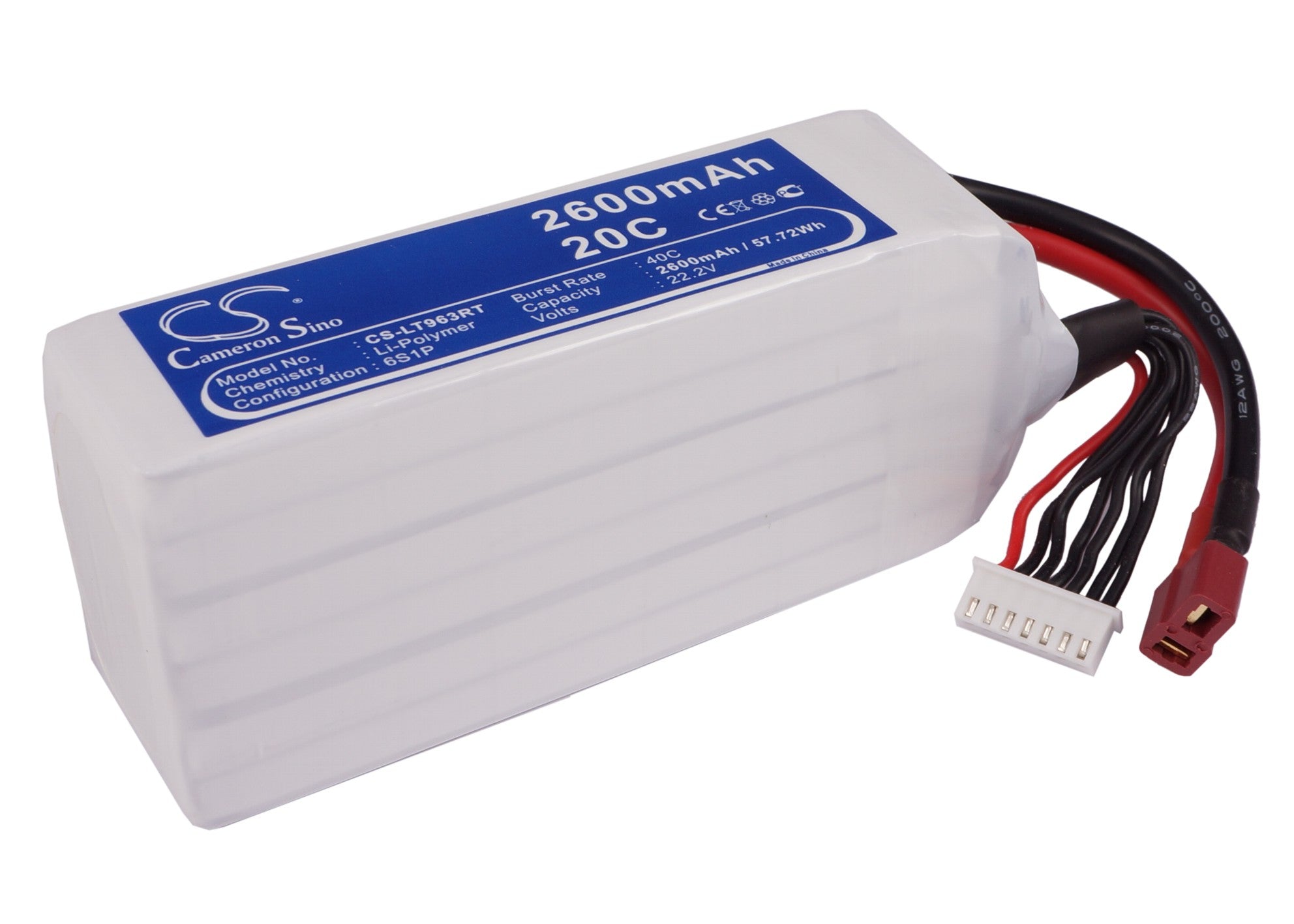 Li-Polymer, RC Battery fits Rc Cs-lt963rt, Rc Cs-lt963rt, 22.2V, 2600mAh RC Cameron Sino Technology Limited