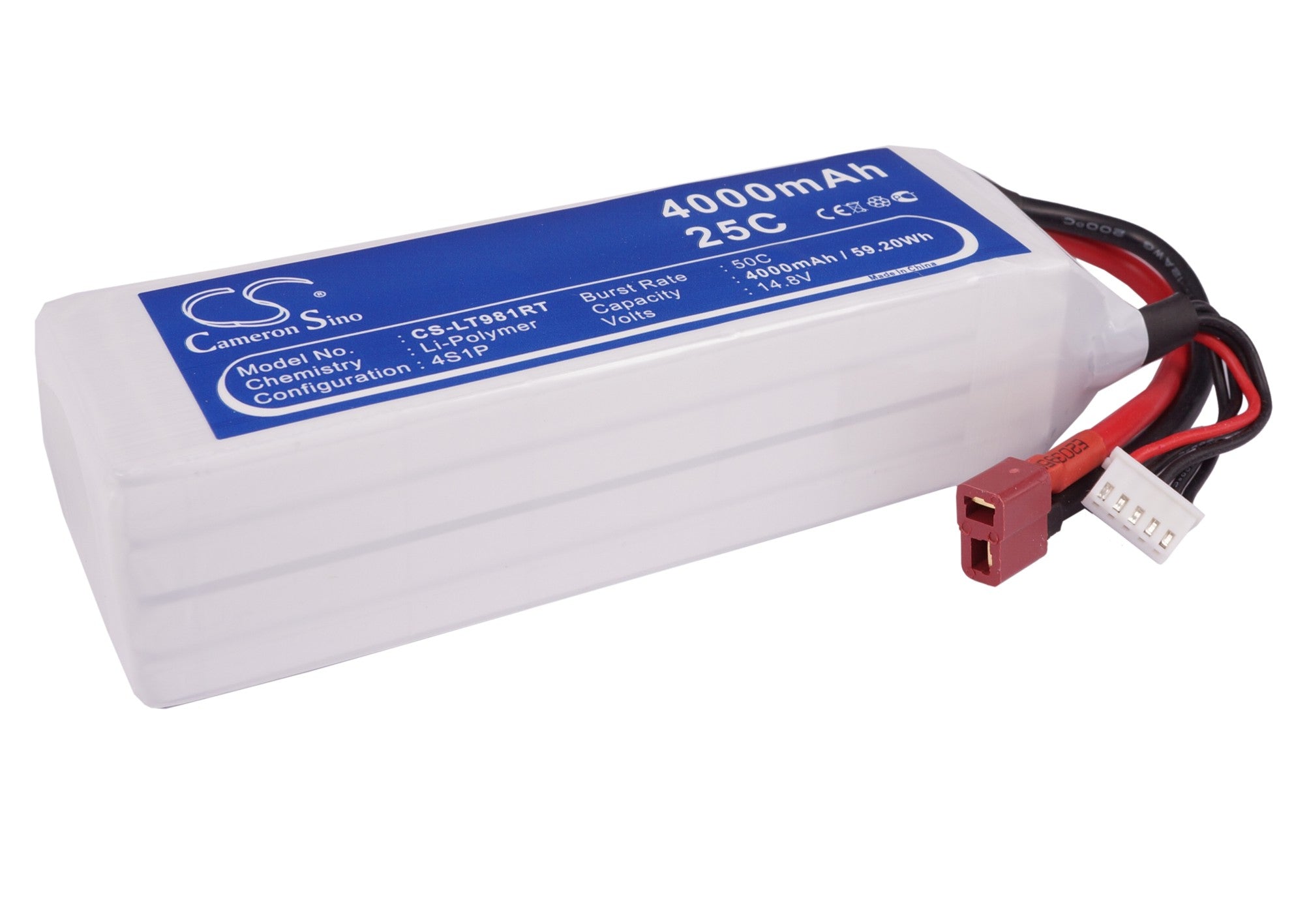 Li-Polymer, RC Battery fits Rc Cs-lt981rt, Rc Cs-lt981rt, 14.8V, 4000mAh RC Cameron Sino Technology Limited