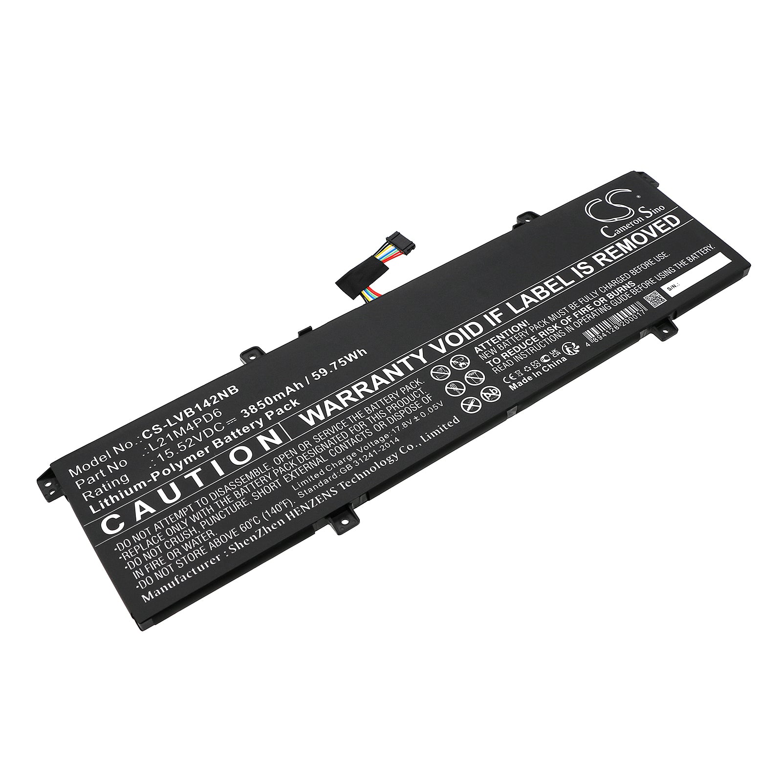 Li-Polymer, Notebook, Laptop Battery fits Lenovo Thinkbook 14 G4 Ara 21d00003kr, Thinkbook 14 G4 Ara 21d0000jvn, 15.52V, 3850mAh Notebook, Laptop Cameron Sino Technology Limited