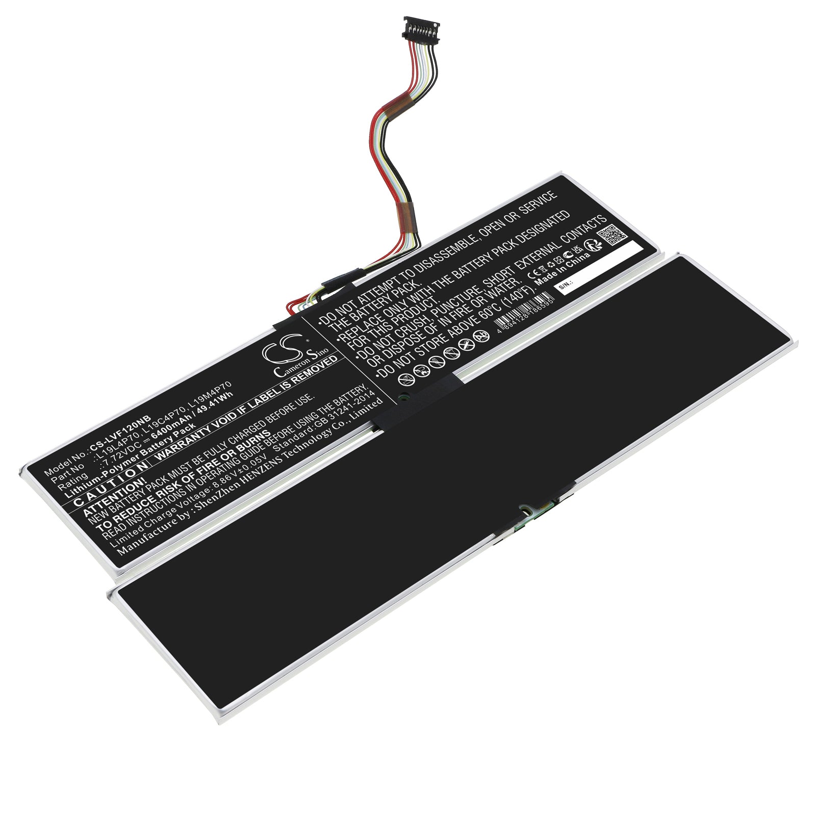 Li-Polymer, Notebook, Laptop Battery fits Lenovo Thinkpad X1 Fold Gen 1-20rk000, Thinkpad X1 Fold Gen 1-20rk000, 7.72V, 6400mAh Notebook, Laptop Cameron Sino Technology Limited
