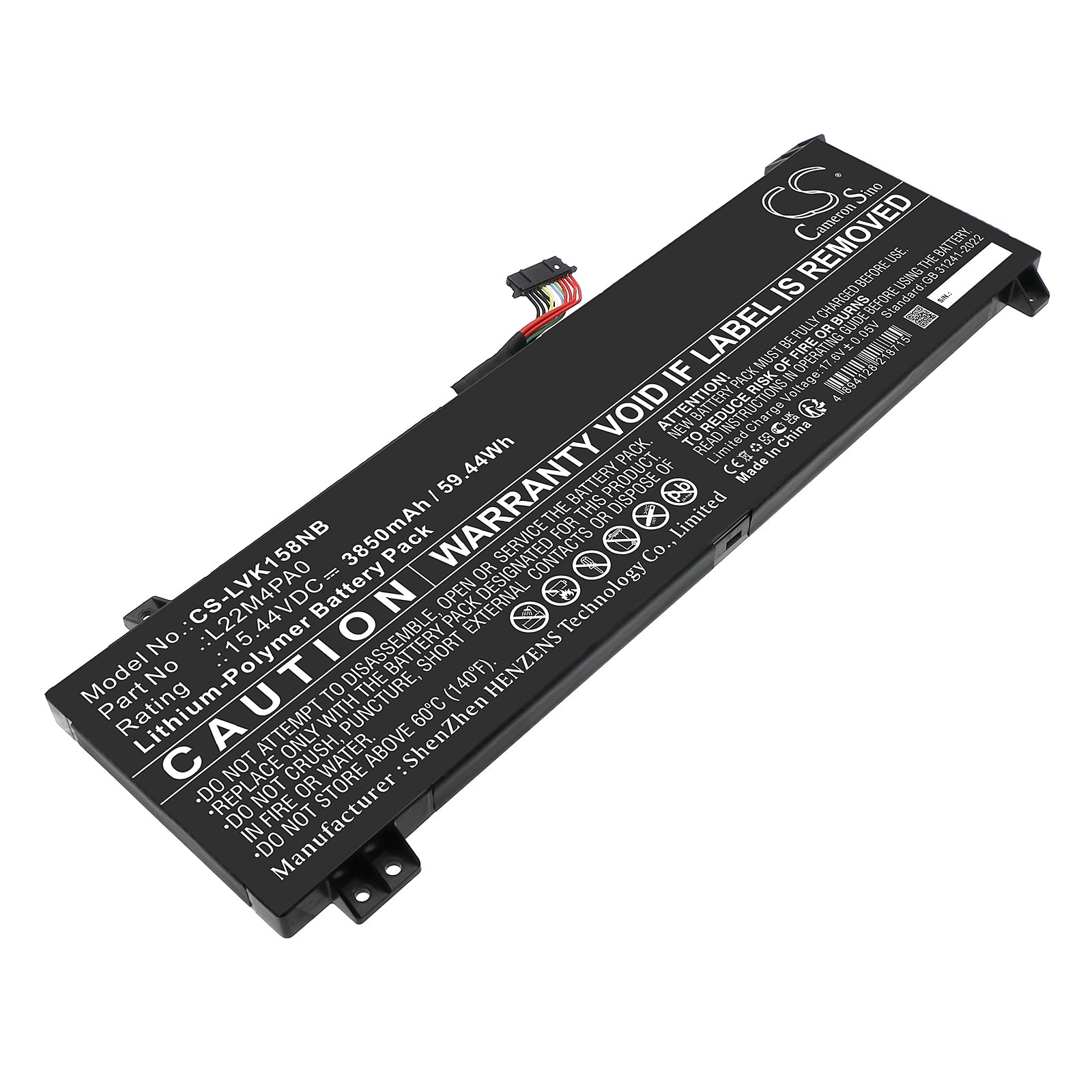 15.44V, Li-Polymer, 3850mAh, Battery fits Lenovo LOQ 15APH8 82XT0002US, LOQ 15APH8 82XT0005US, 59.44Wh Notebook, Laptop Cameron Sino Technology Limited