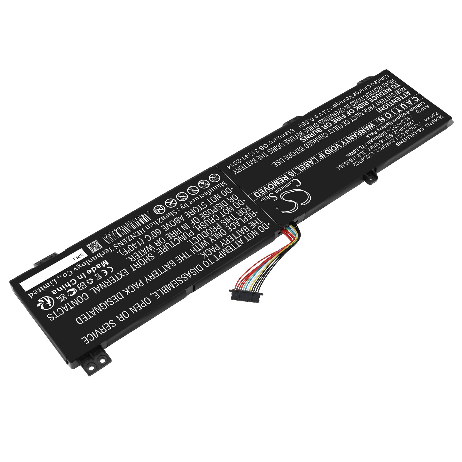 Li-Polymer, Notebook, Laptop Battery fits Lenovo Legion 5 17ach6-82jy005tus, Legion 5 17ach6-82k00002kr, 15.36V, 5000mAh Notebook, Laptop Cameron Sino Technology Limited