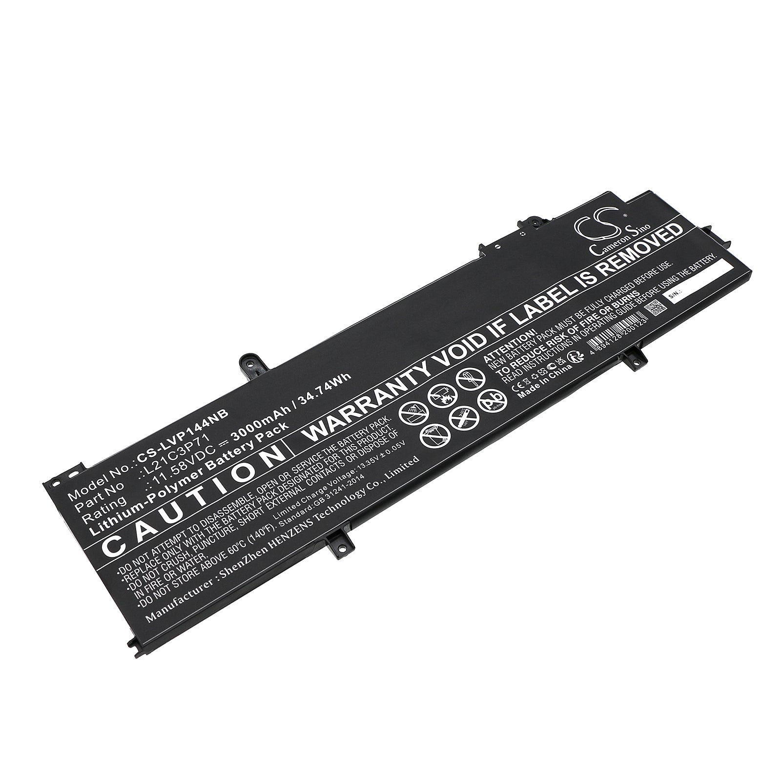 Li-Polymer, Notebook, Laptop Battery fits Lenovo Thinkpad P14s Gen3, Thinkpad T14 Gen3, 11.58V, 3000mAh Notebook, Laptop Cameron Sino Technology Limited