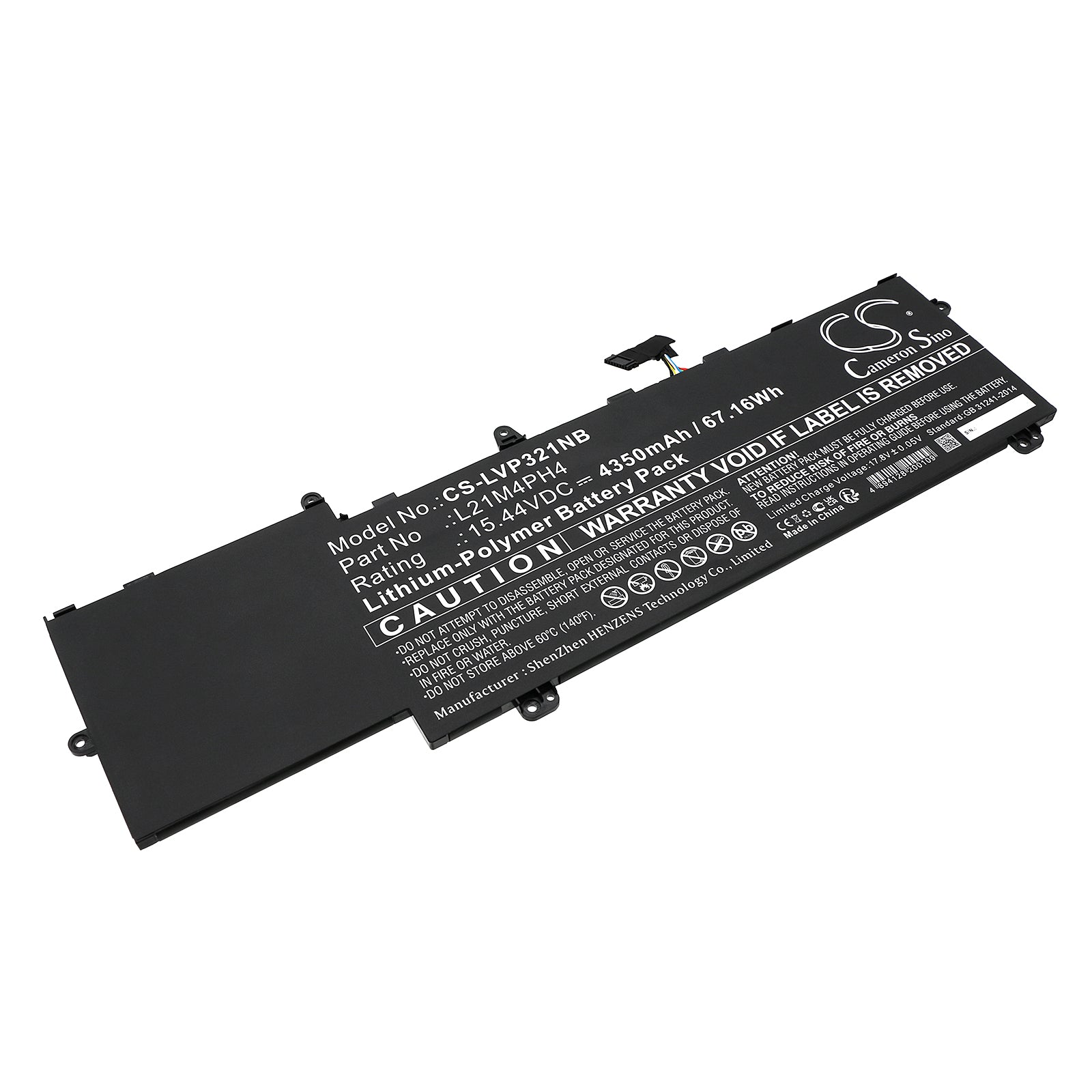 Li-Polymer, Notebook, Laptop Battery fits Lenovo Thinkbook Plus G3 Iap 21el0000, Thinkbook Plus G3 Iap 21el000b, 15.44V, 4350mAh Notebook, Laptop Cameron Sino Technology Limited