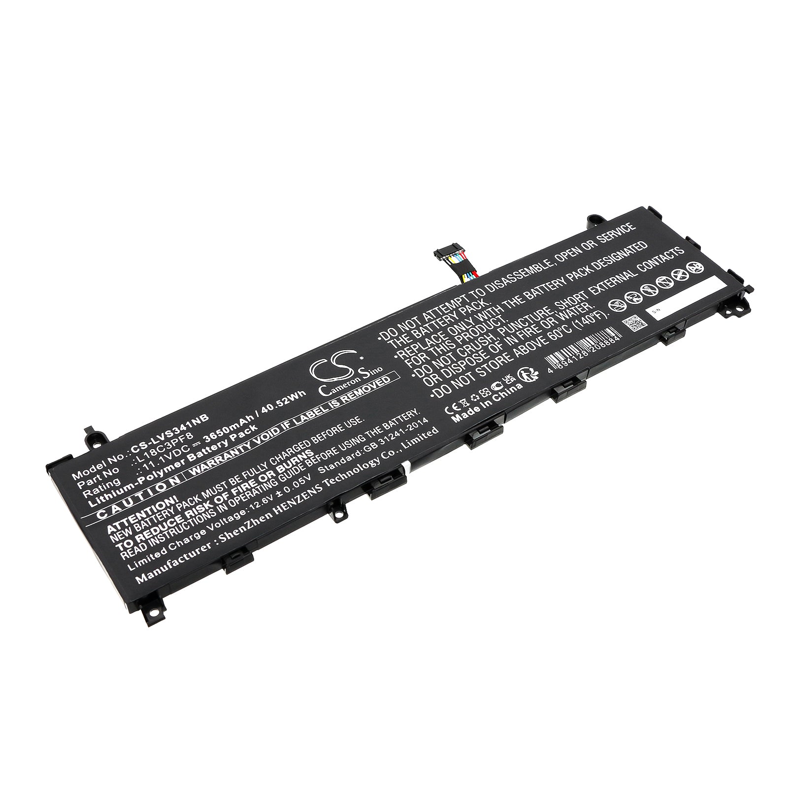 Li-Polymer, Notebook, Laptop Battery fits Lenovo Ideapad S340-13, Ideapad S340-13iml, 11.1V, 3650mAh Notebook, Laptop Cameron Sino Technology Limited