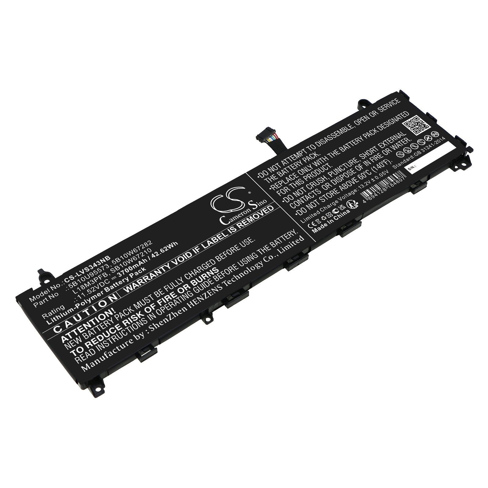 Li-Polymer, Notebook, Laptop Battery fits Lenovo Ideapad S340-13iml, Ideapad S340-13iml(81um000pjp), 11.52V, 3700mAh Notebook, Laptop Cameron Sino Technology Limited