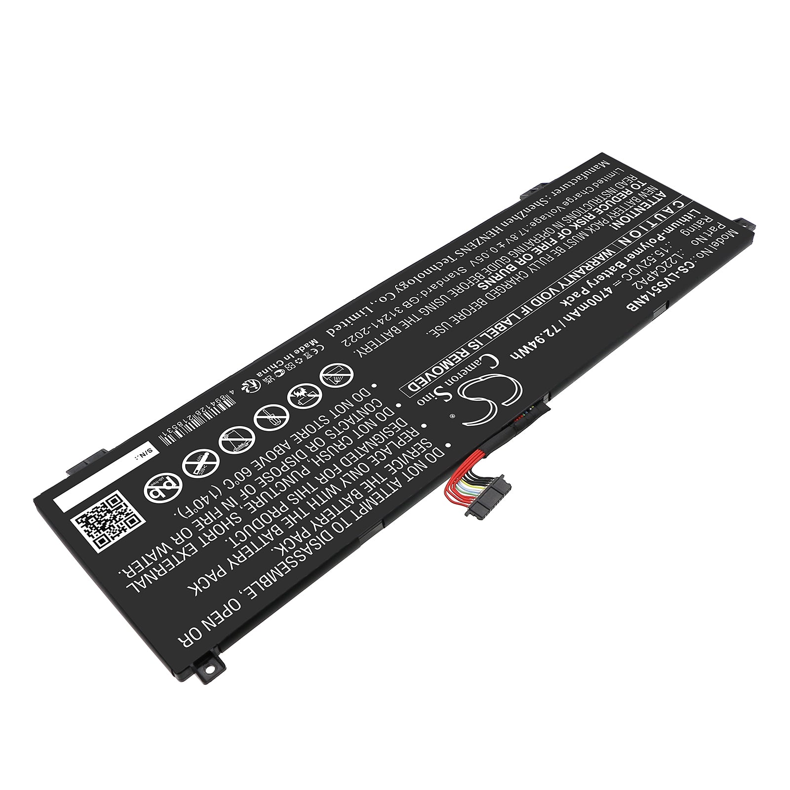 15.52V, Li-Polymer, 4700mAh, Battery fits Lenovo Legion Slim 5 14APH8, Legion Slim 5 14APH8 82Y5004VAU, 72.94Wh Notebook, Laptop Cameron Sino Technology Limited