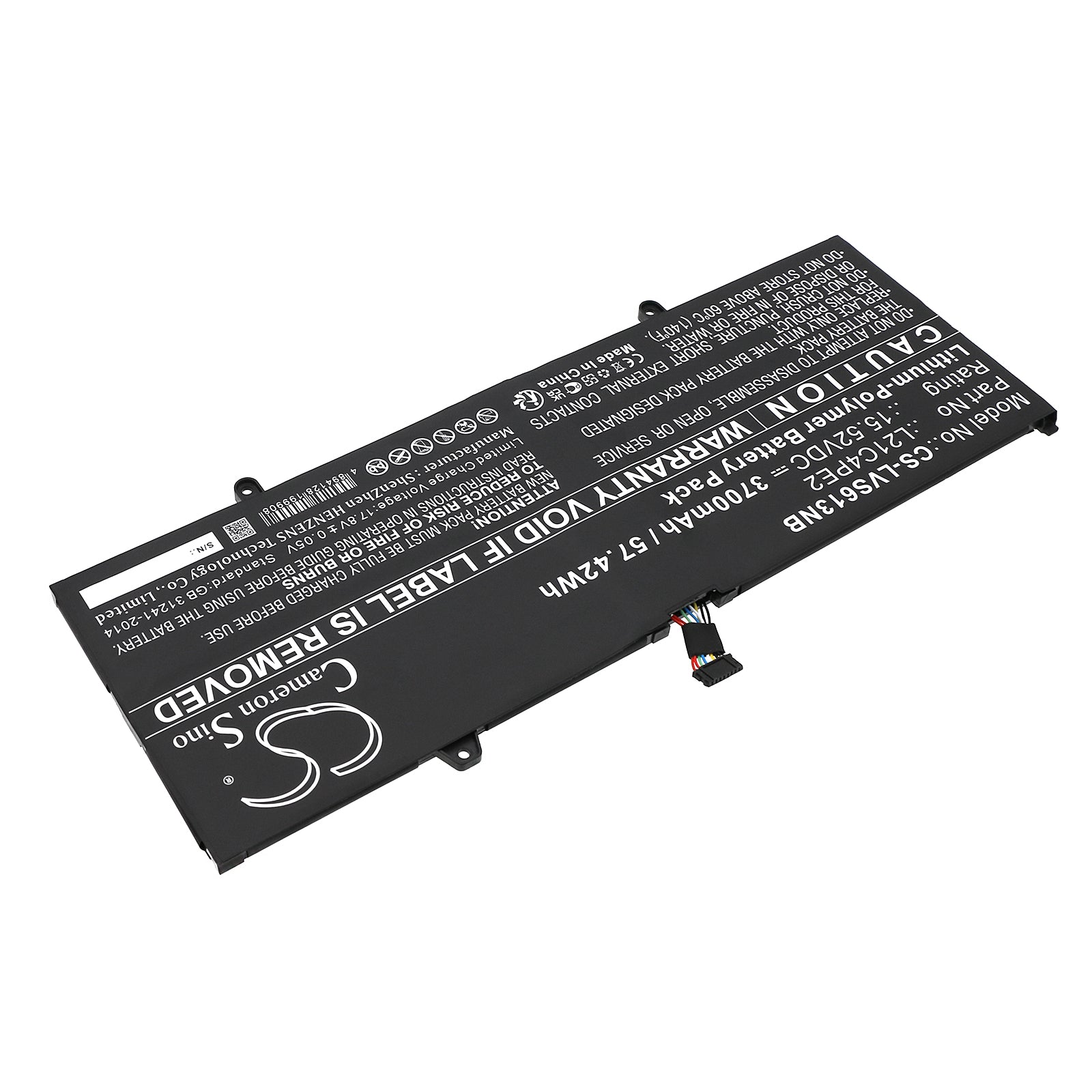 Li-Polymer, Notebook, Laptop Battery fits Lenovo Yoga 6 13abr8 83b20002sb, Yoga 6 13abr8 83b20004tw, 15.52V, 3700mAh Notebook, Laptop Cameron Sino Technology Limited