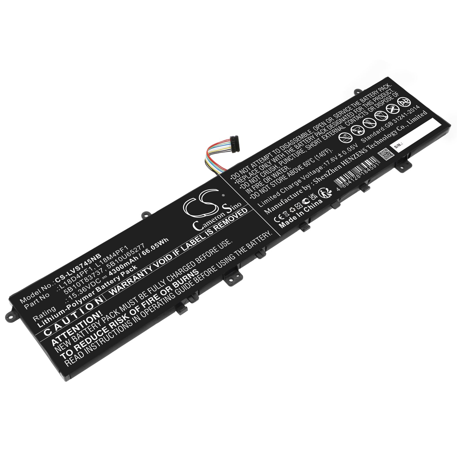 Li-Polymer, Notebook, Laptop Battery fits Lenovo Yoga C940-15, Yoga C940-15irh, 15.36V, 4300mAh Notebook, Laptop Cameron Sino Technology Limited