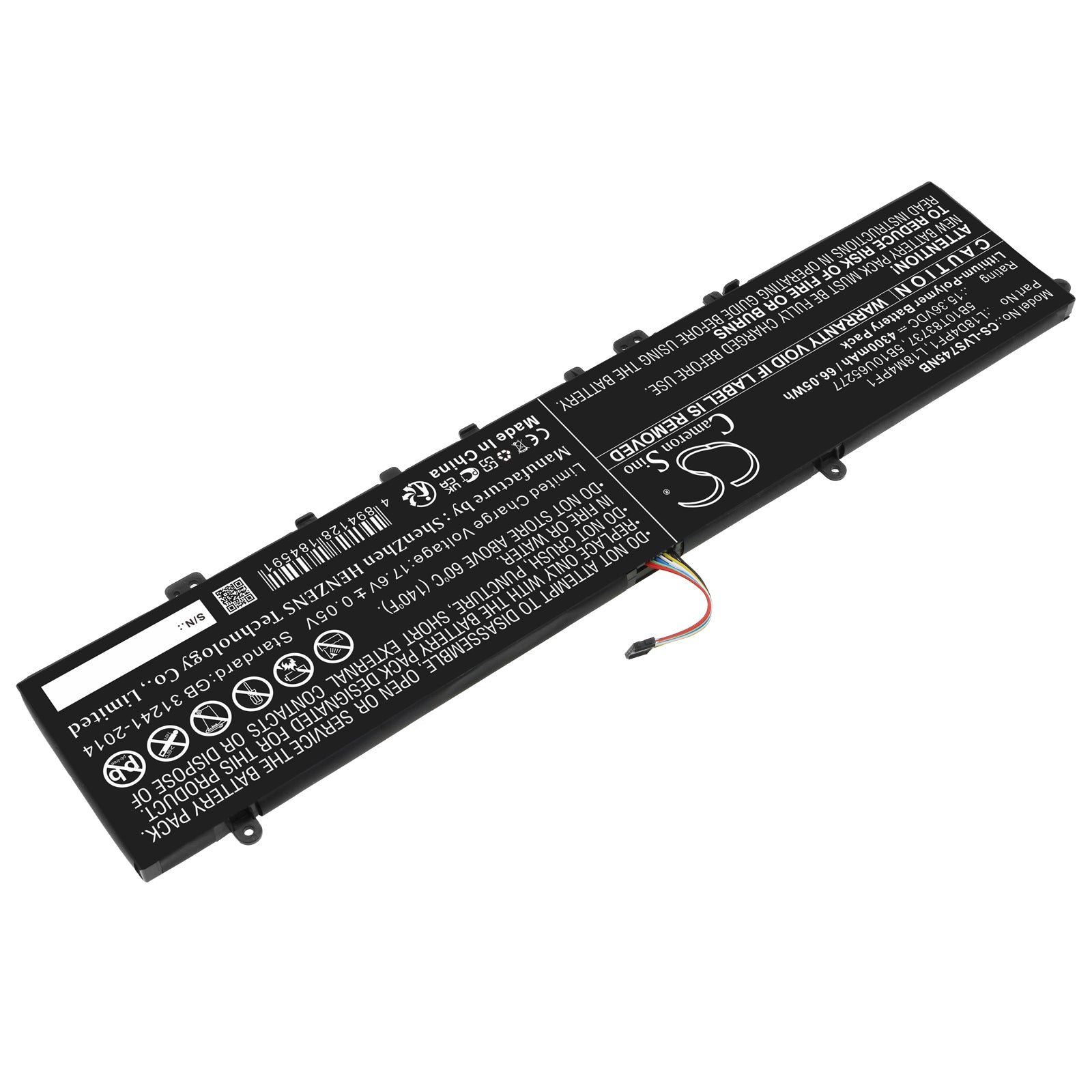 Li-Polymer, Notebook, Laptop Battery fits Lenovo Yoga C940-15, Yoga C940-15irh, 15.36V, 4300mAh Notebook, Laptop Cameron Sino Technology Limited