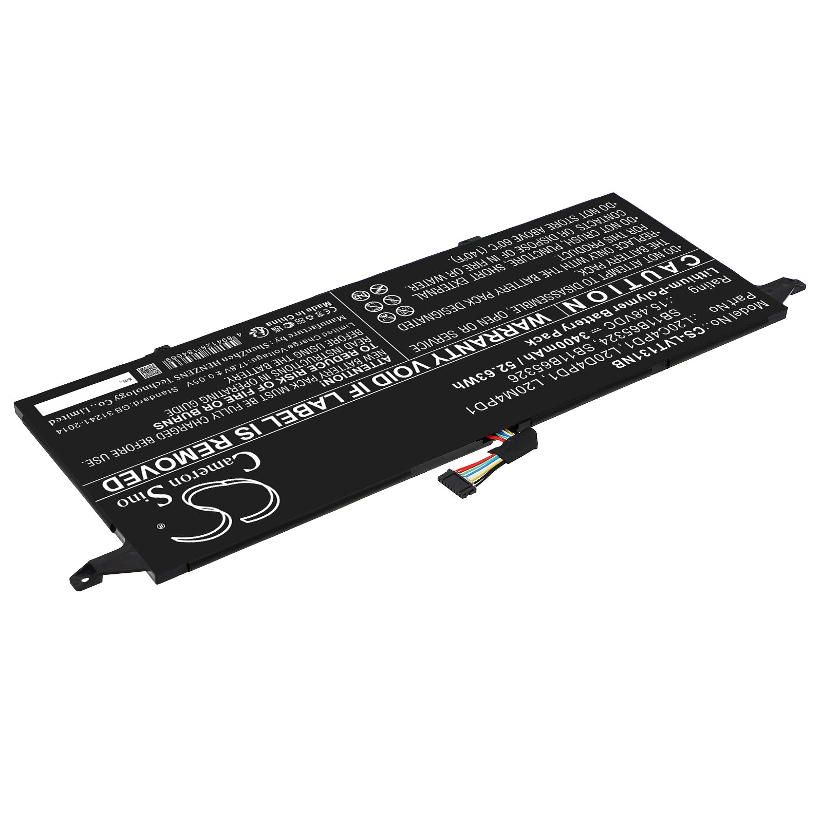 Li-Polymer, Notebook, Laptop Battery fits Lenovo Thinkbook 13x Itg 20wj0001us, Thinkbook 13x Itg 20wj0008kr, 15.48V, 3400mAh Notebook, Laptop Cameron Sino Technology Limited