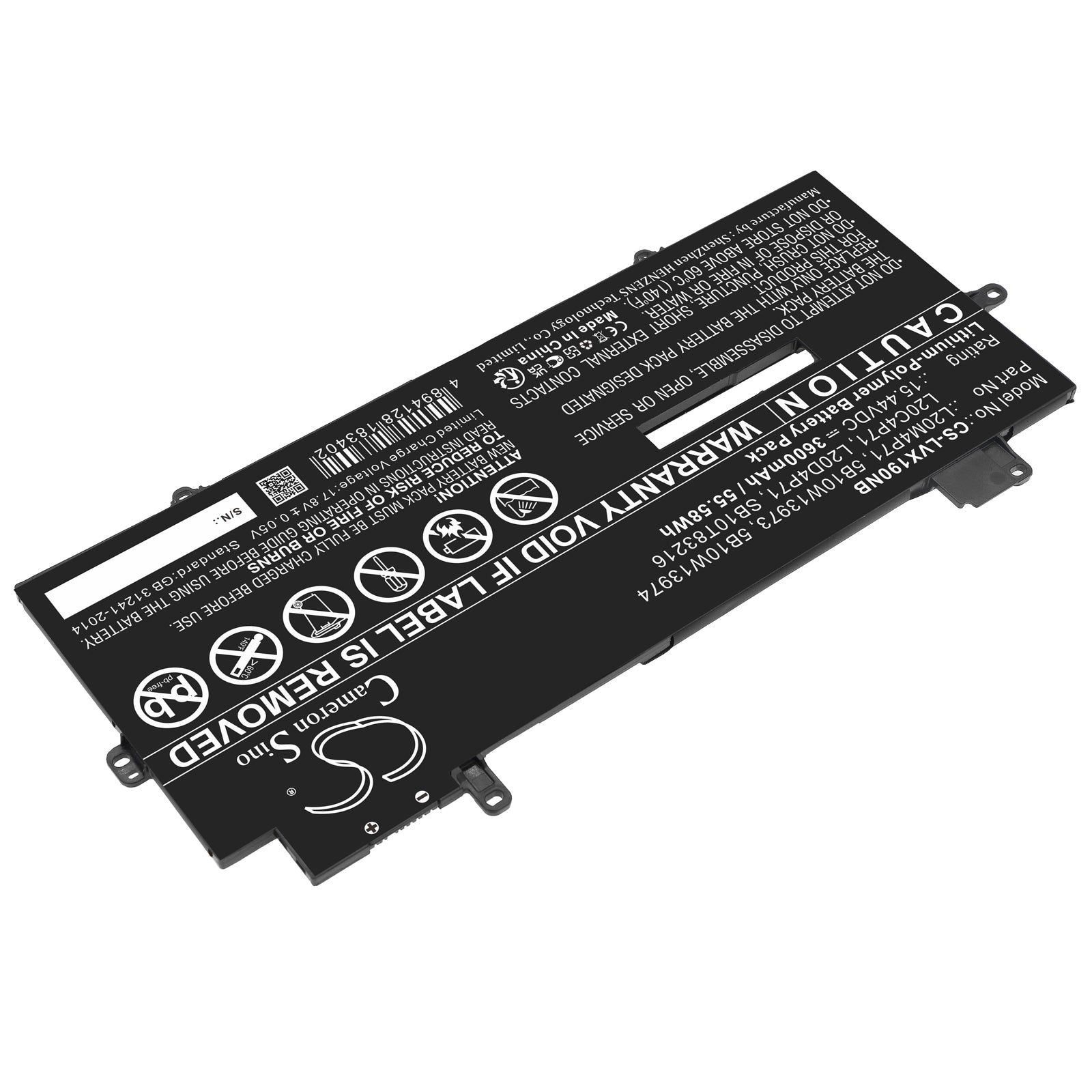 Li-Polymer, Notebook, Laptop Battery fits Lenovo Thinkpad X1 Carbon G9 20xw002d, Thinkpad X1 Carbon G9 20xw005g, 15.44V, 3600mAh Notebook, Laptop Cameron Sino Technology Limited