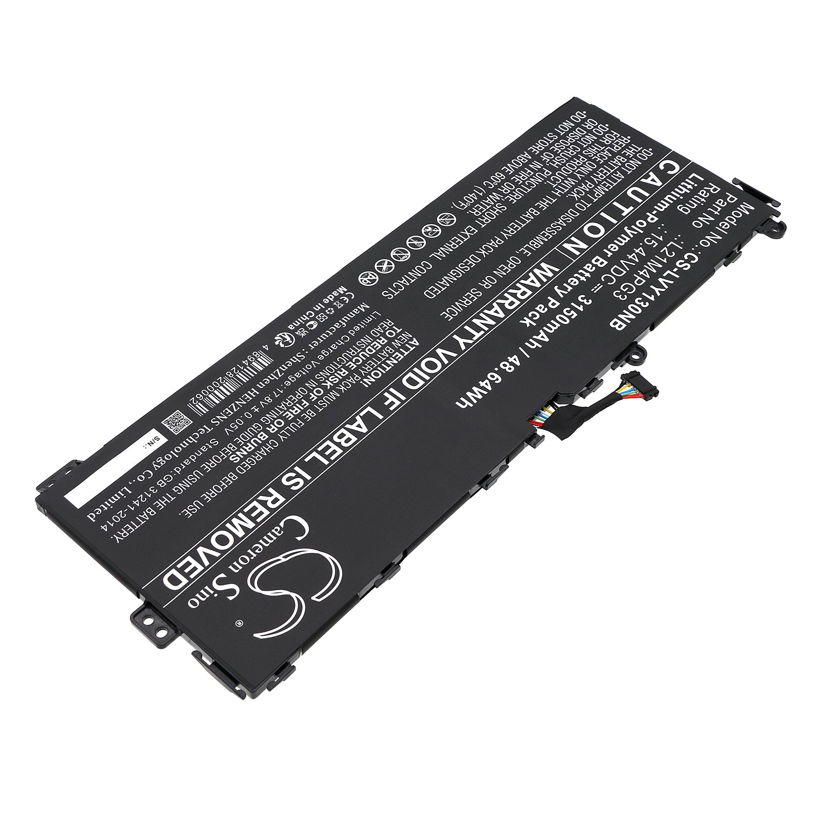 Li-Polymer, Notebook, Laptop Battery fits Lenovo Yoga 13w, 15.44V, 3150mAh Notebook, Laptop Cameron Sino Technology Limited