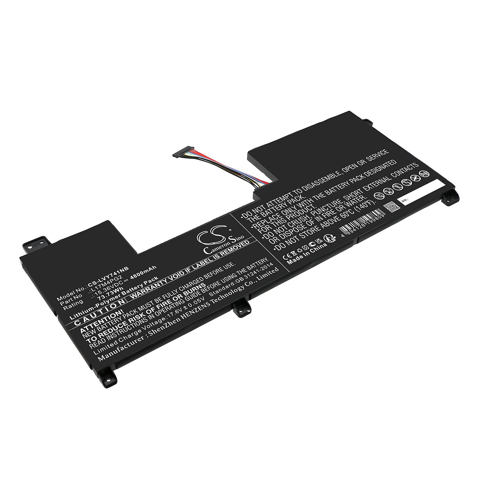 Li-Polymer, Notebook, Laptop Battery fits Lenovo Legion Y730-17ich 81hg004kfe, Legion Y730-17ich 81hg004mru, 15.36V, 4800mAh Notebook, Laptop Cameron Sino Technology Limited