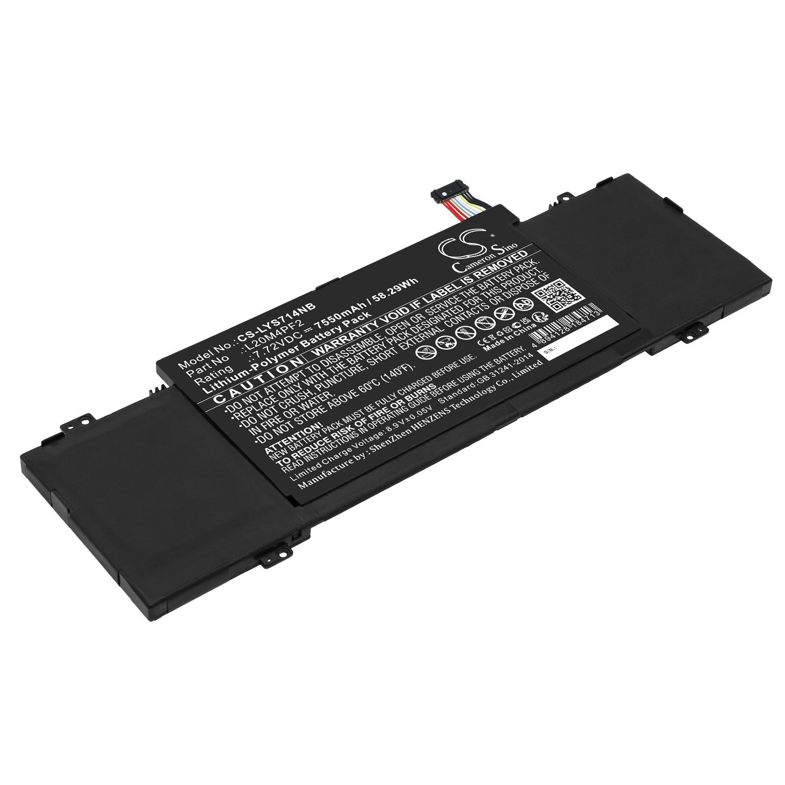 Li-Polymer, Notebook, Laptop Battery fits Lenovo Ideapad Slim 7 Carbon 14acn6, Ideapad Slim 7 Carbon 14acn6 8, 7.72V, 7550mAh Notebook, Laptop Cameron Sino Technology Limited