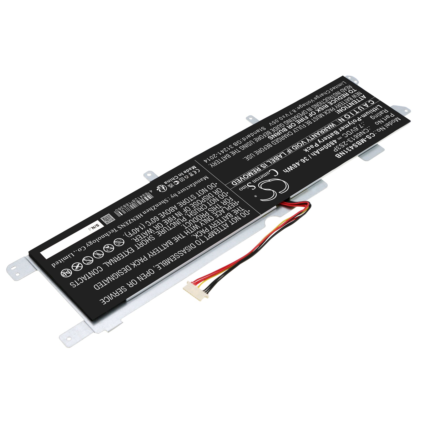 Li-Polymer, Notebook, Laptop Battery fits Avita Liber 13.3, Ns14a2, 7.6V, 4800mAh Notebook, Laptop Cameron Sino Technology Limited