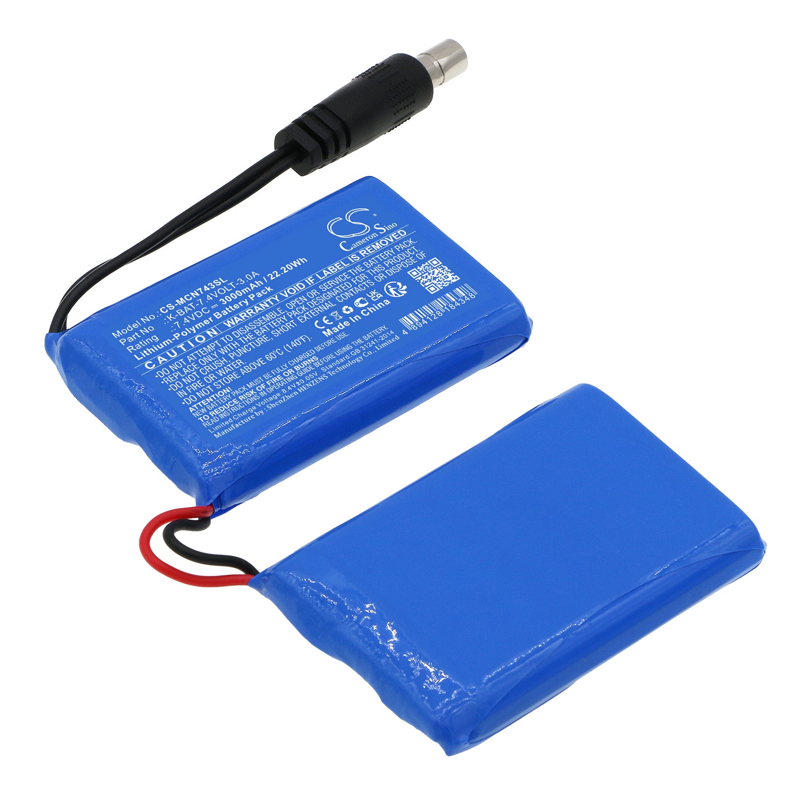 Li-Polymer, Heated Clothes Battery fits Klan-e Gloves, Socks, 7.4V, 3000mAh Heated Clothes Cameron Sino Technology Limited