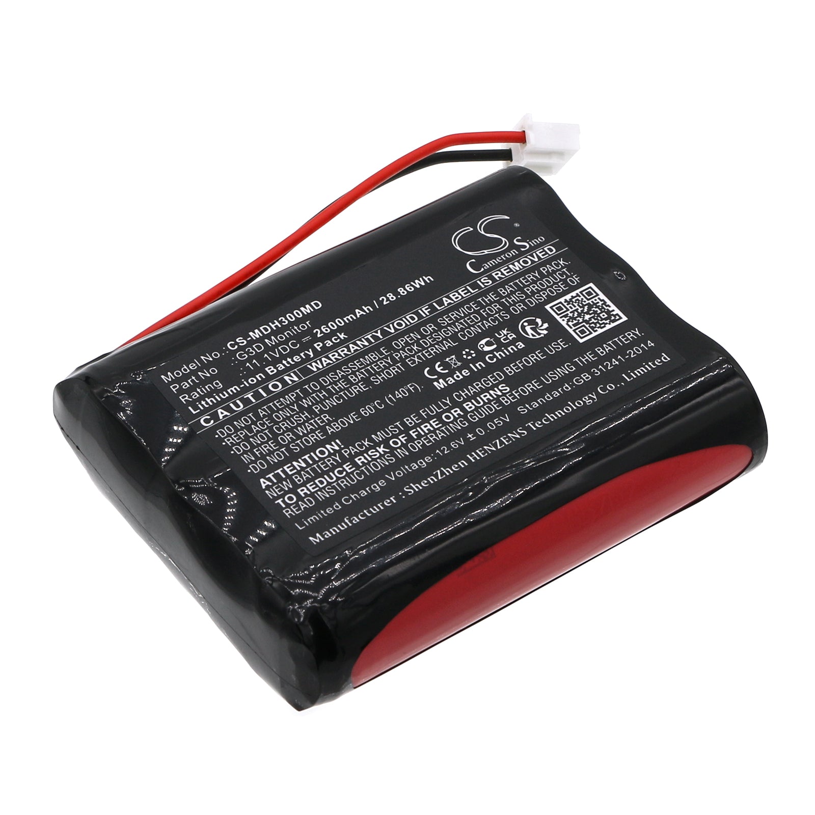 Li-ion, Medical Battery fits Meditech G3d Monitor, 11.1V, 2600mAh Medical Cameron Sino Technology Limited
